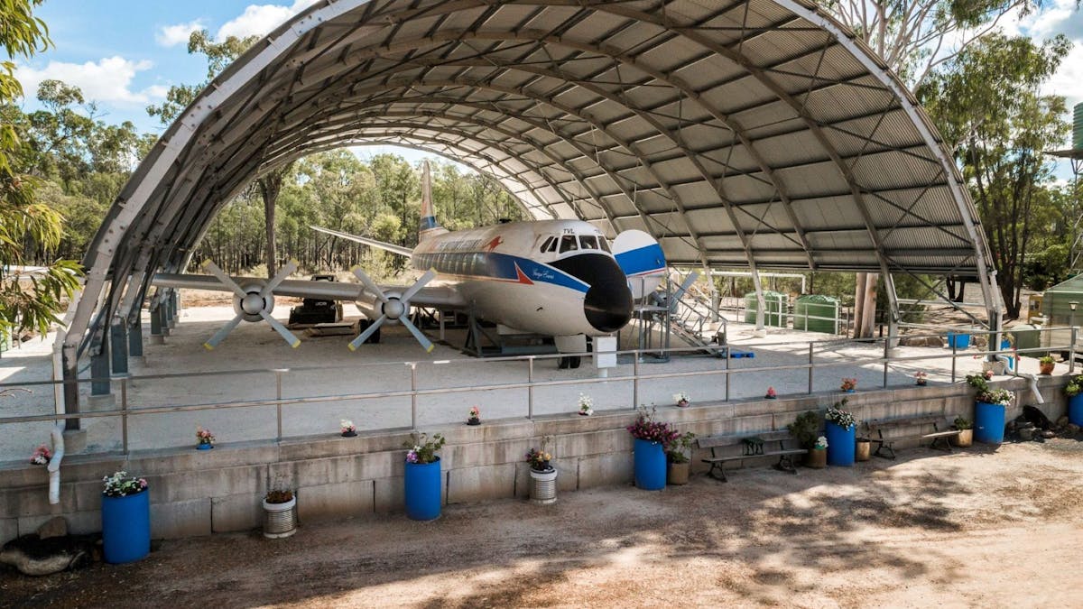 Old TAA plane currently being renovated for accommodation.