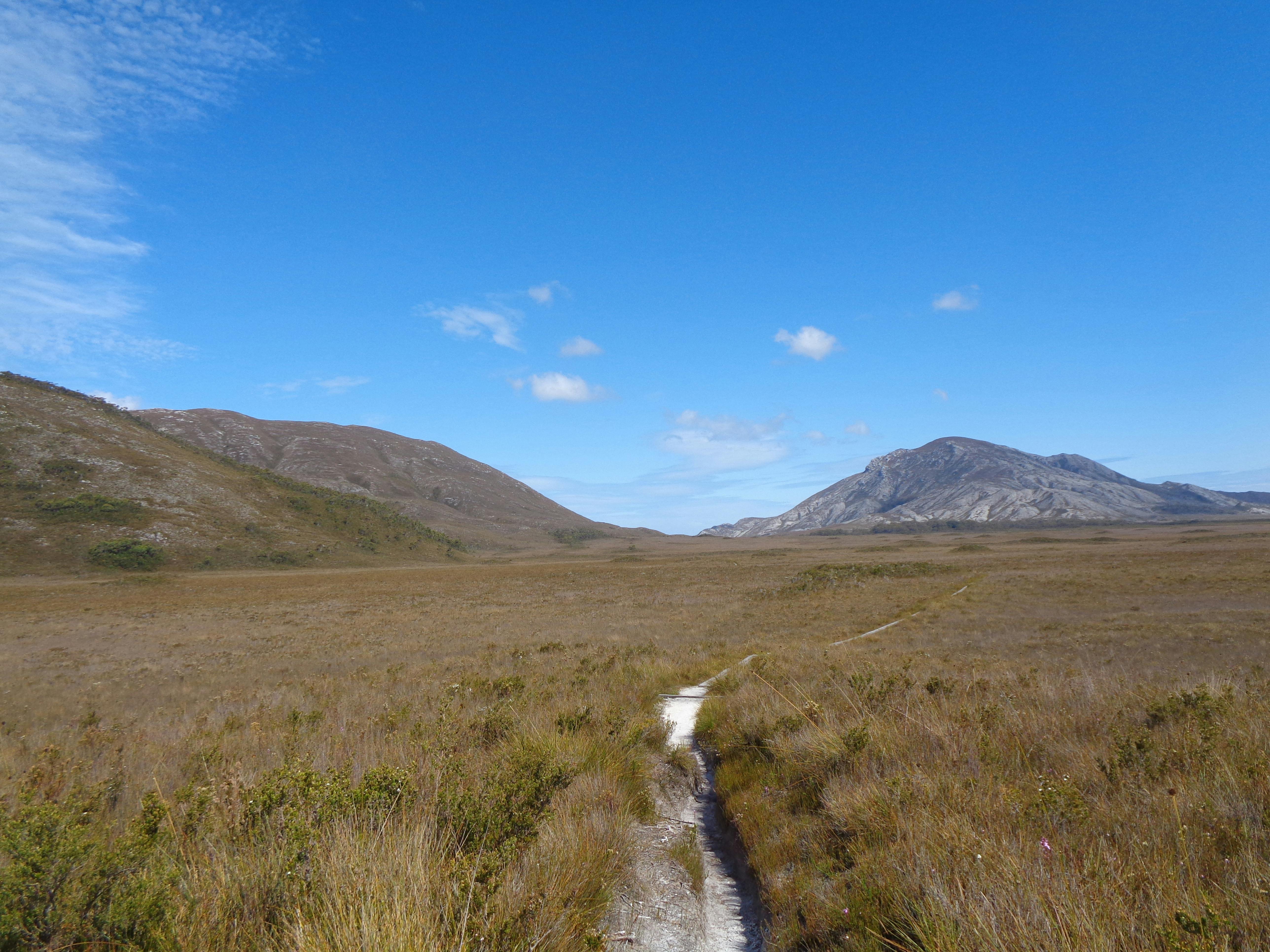 View from near the start of The South Coast Track Tasmania - heading towards Cox Bight