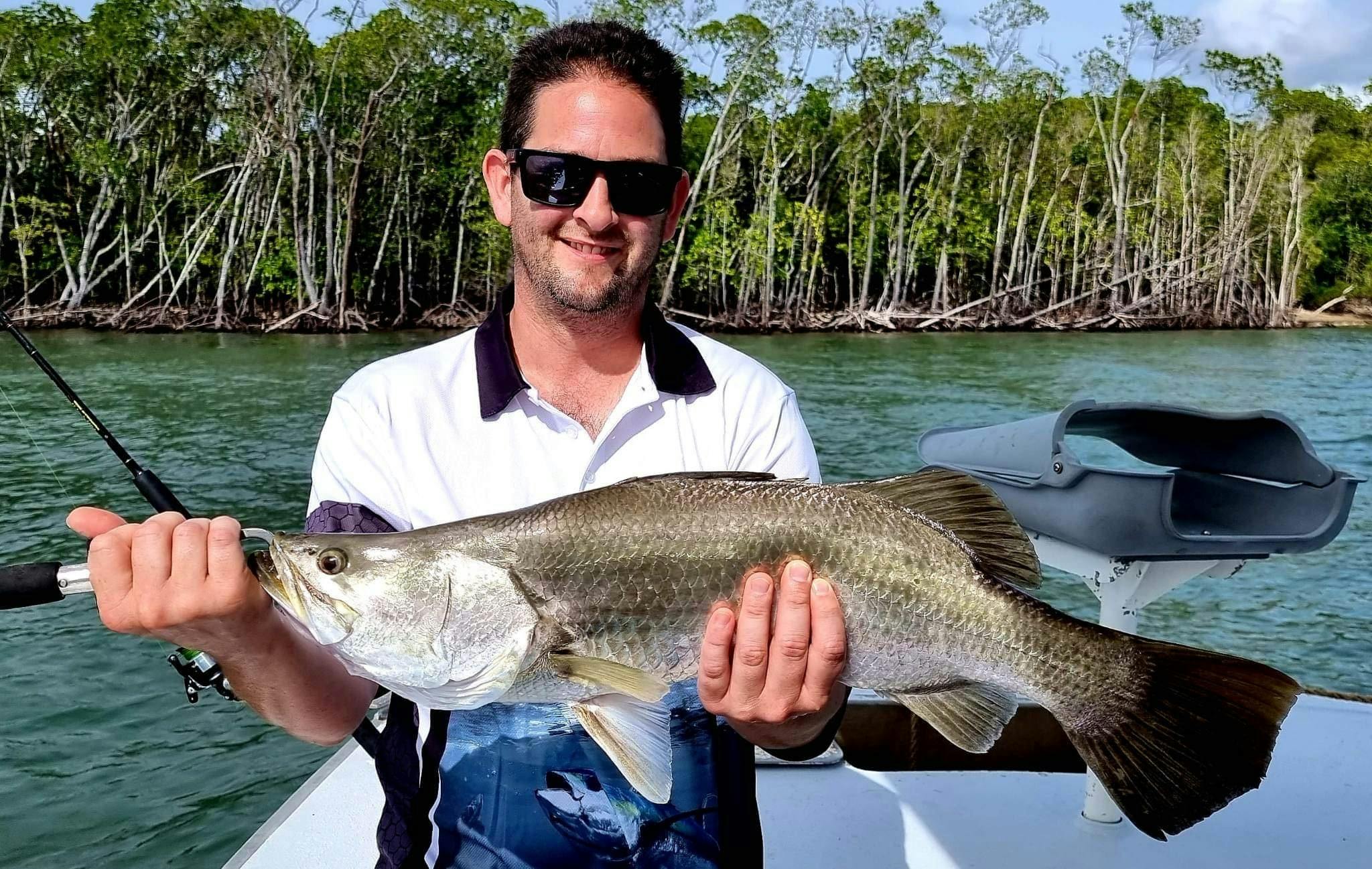 Barramundi caught with Gone Fishing Cairns on Trinity Inlet