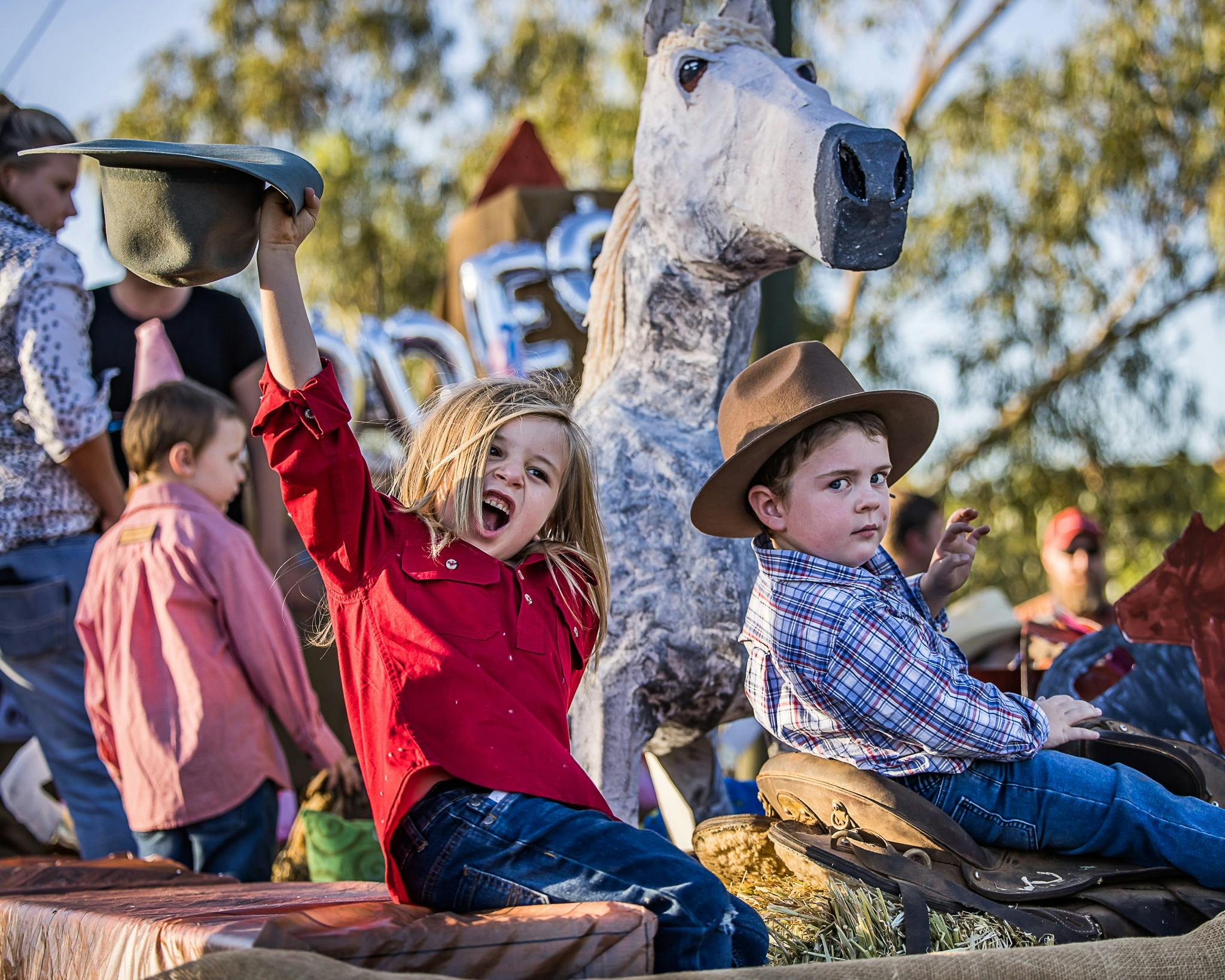 Kids on the float