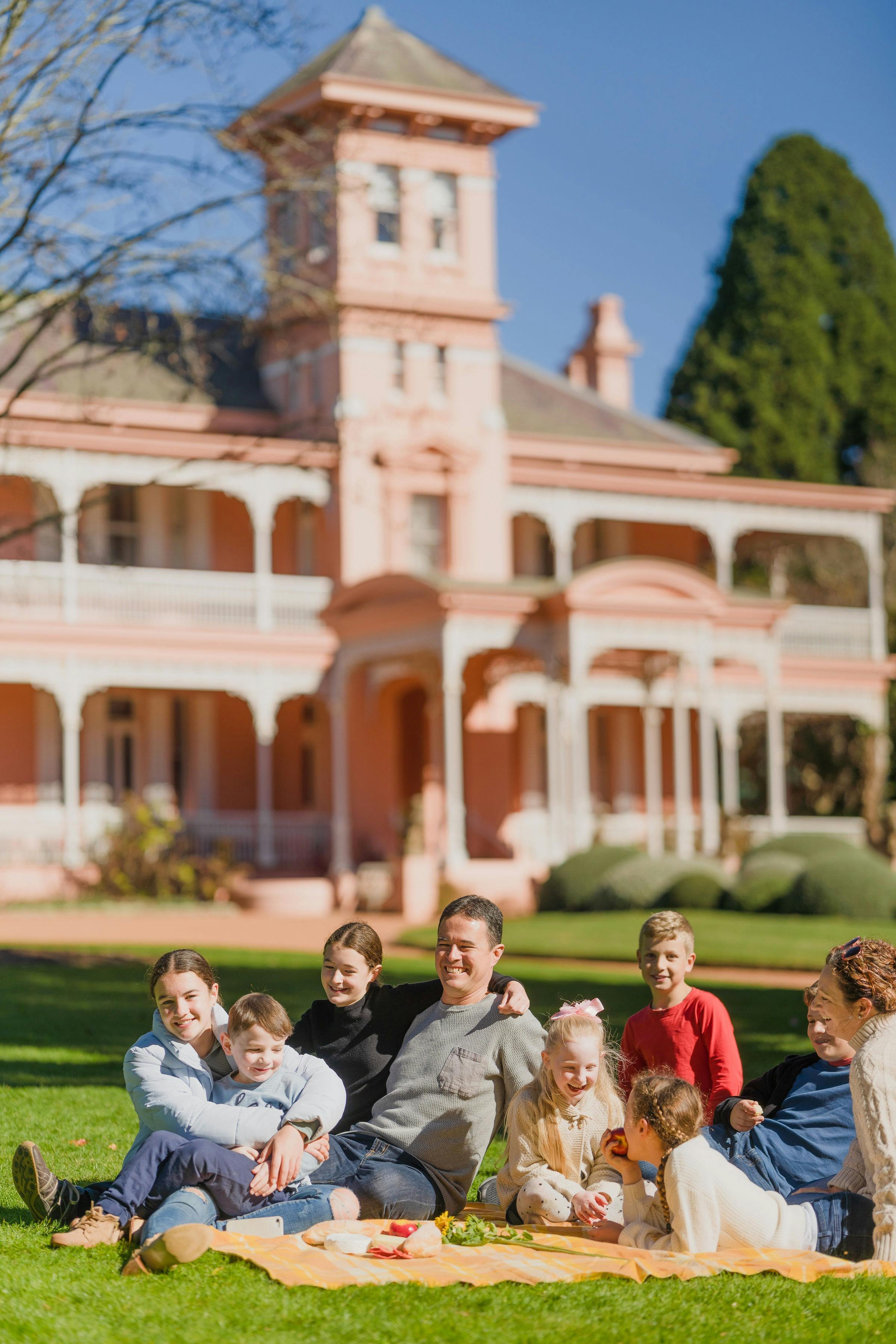 family having a picnic at Retford Park