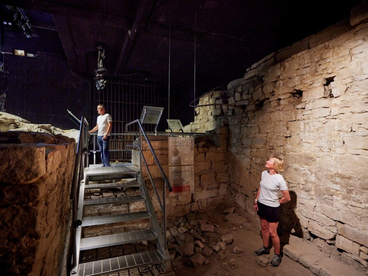 Visitors exploring Parbury Ruins