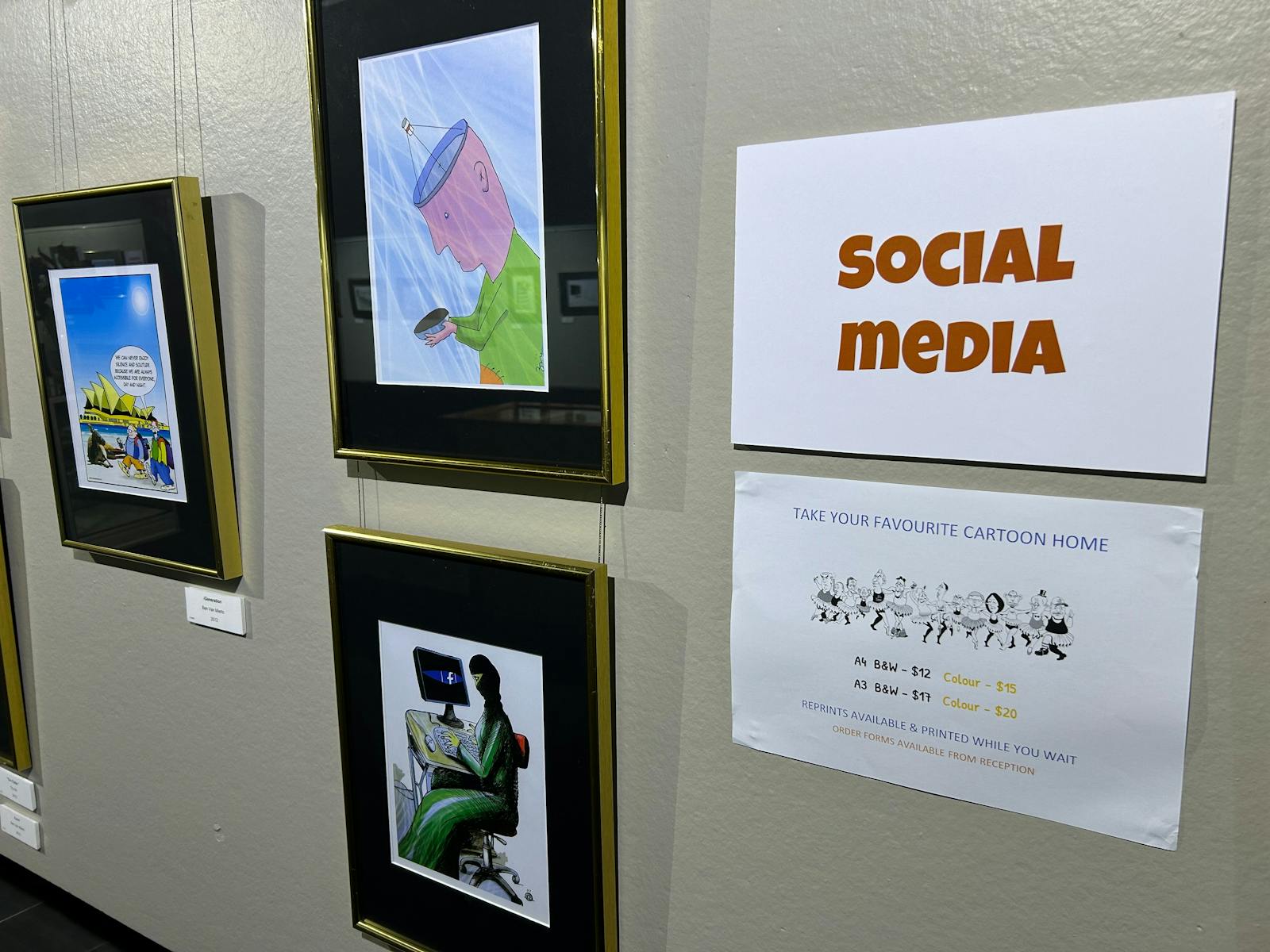Social media section of the exhibition