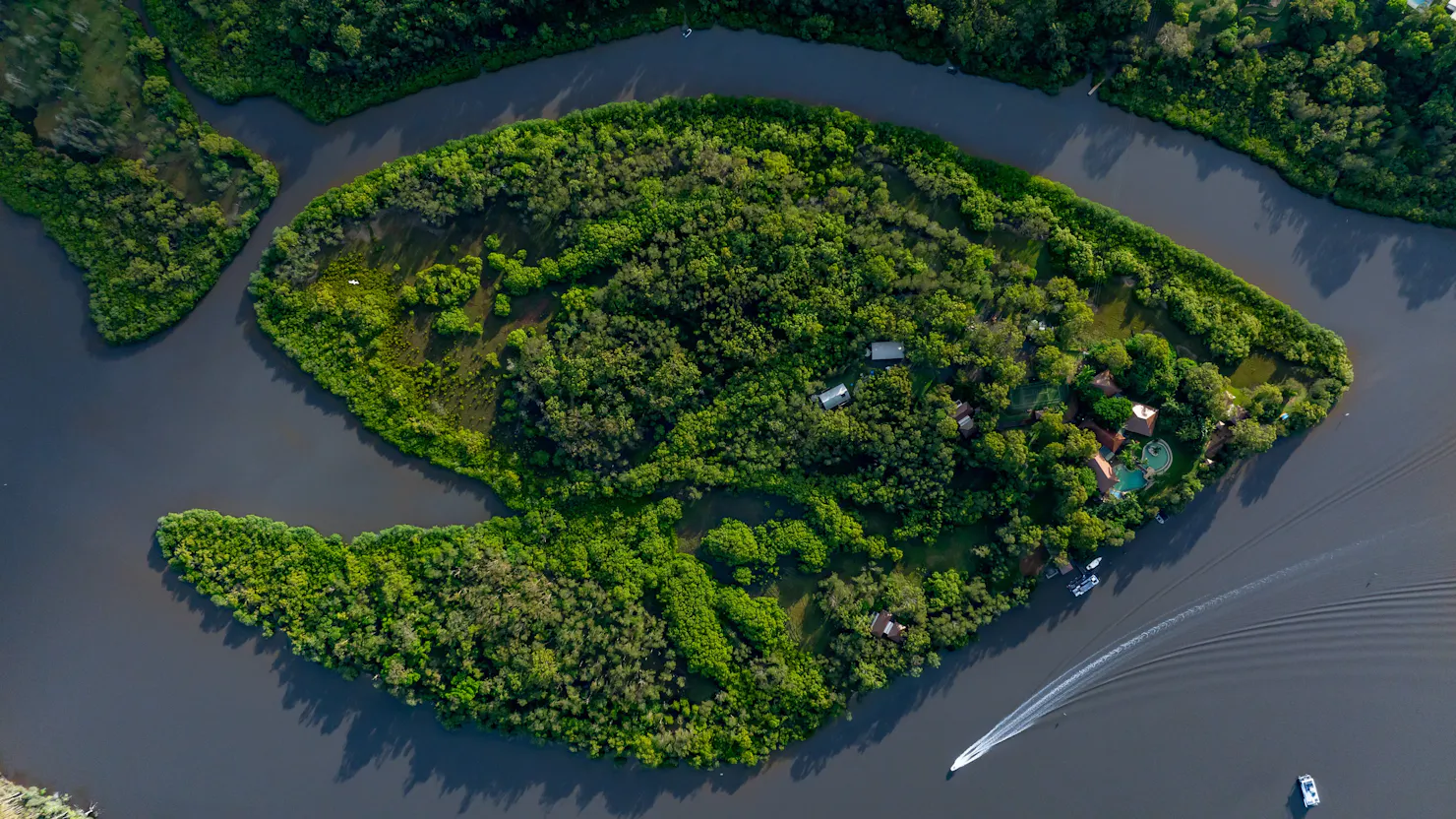 Hearth Shaped, exclusive use island on the Noosa River