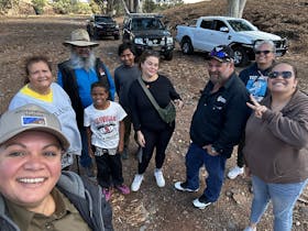 Rehanna with family; looking at sites within the Flinders Ranges