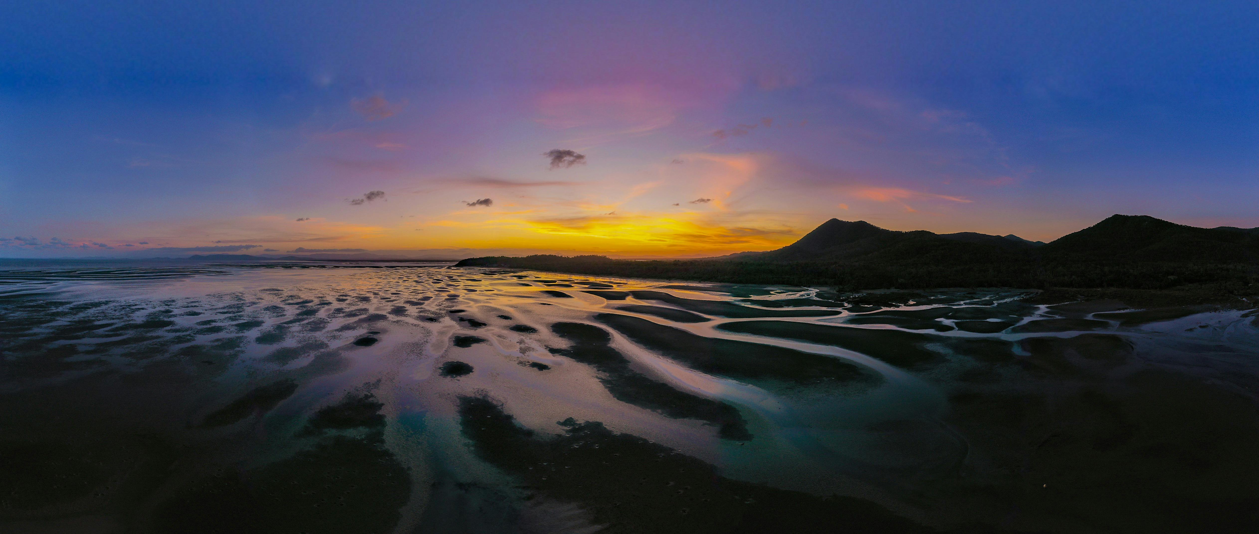 Conway Beach at sunrise and low tide