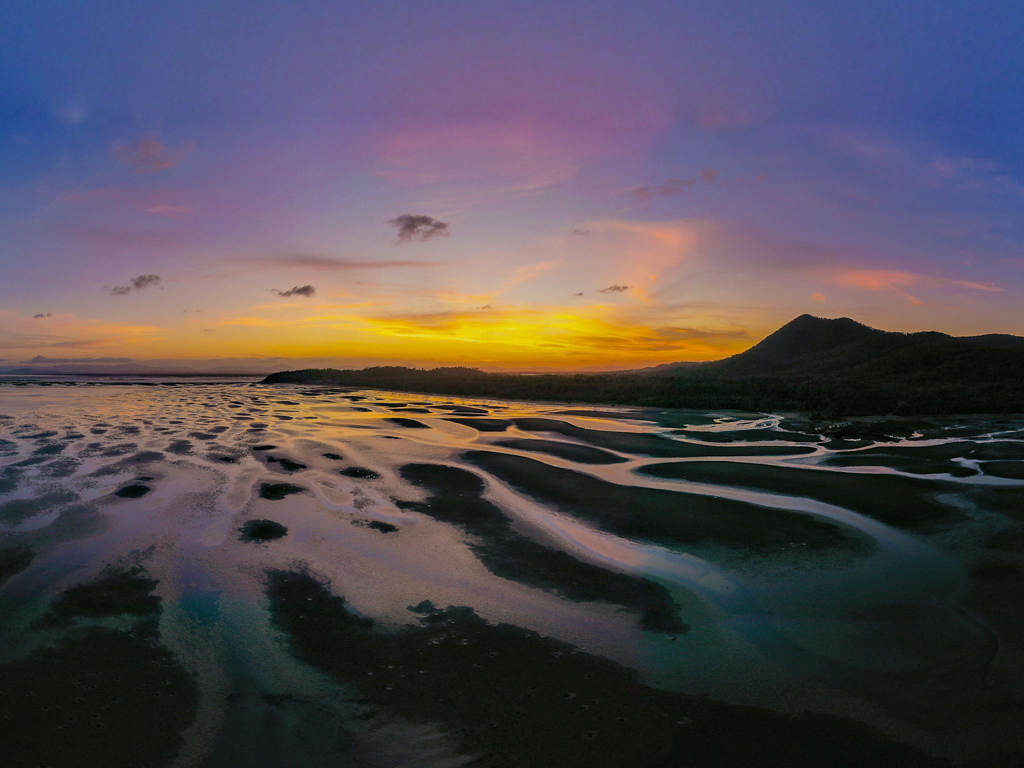 Conway Beach at sunrise and low tide