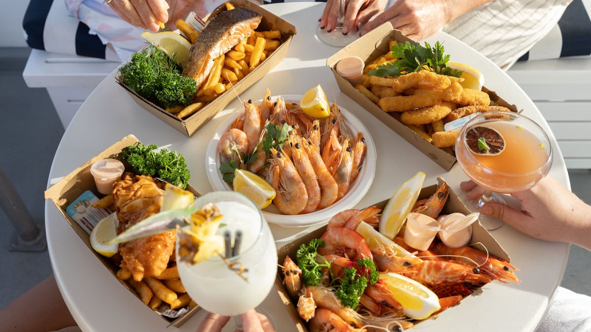Lunch options on our seafood lunch cruise