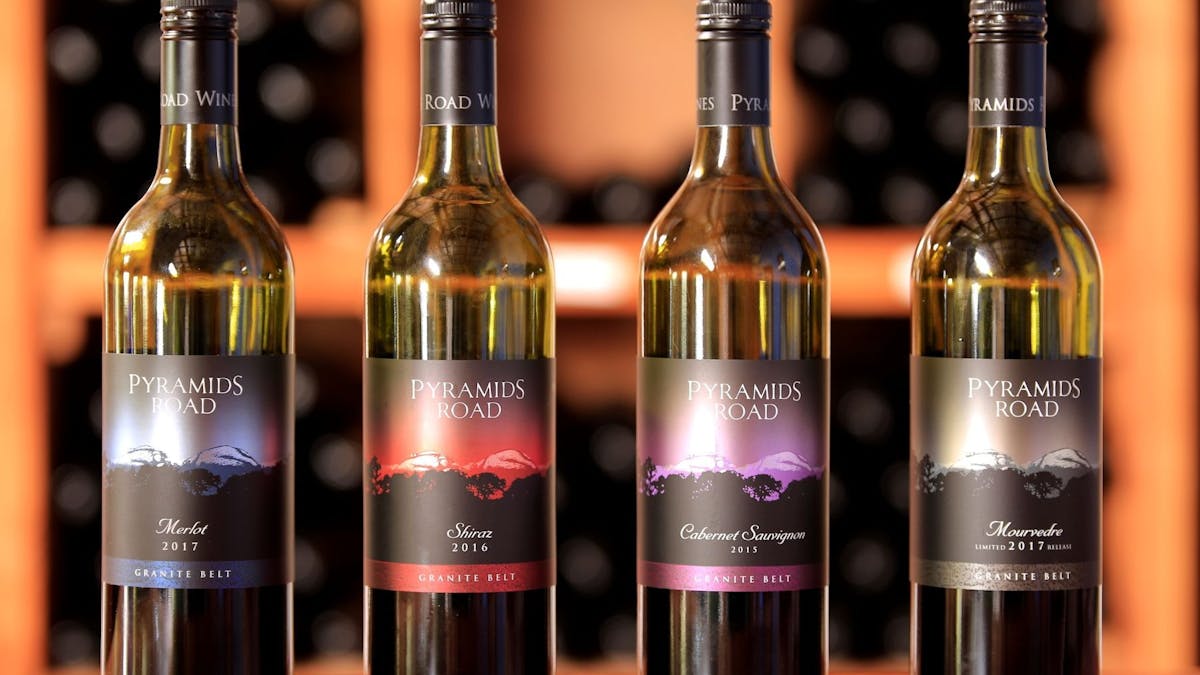 Selection of wines in the cellar door at Pyramids Road Wines