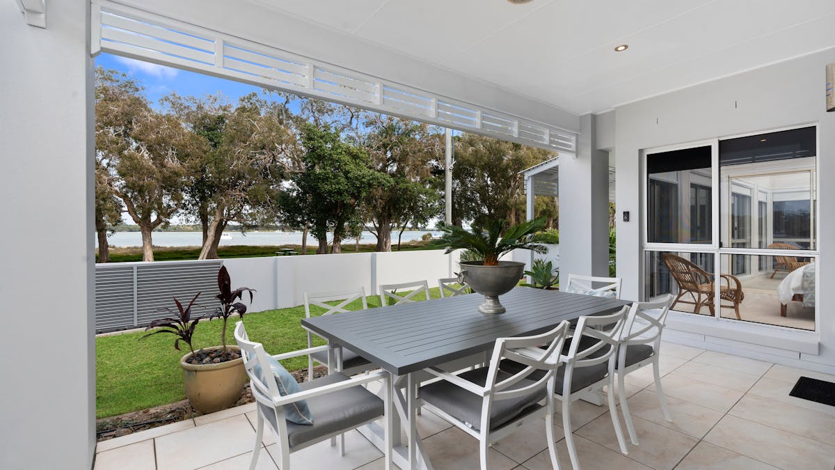 Patio overlooking Pumicestone Passage