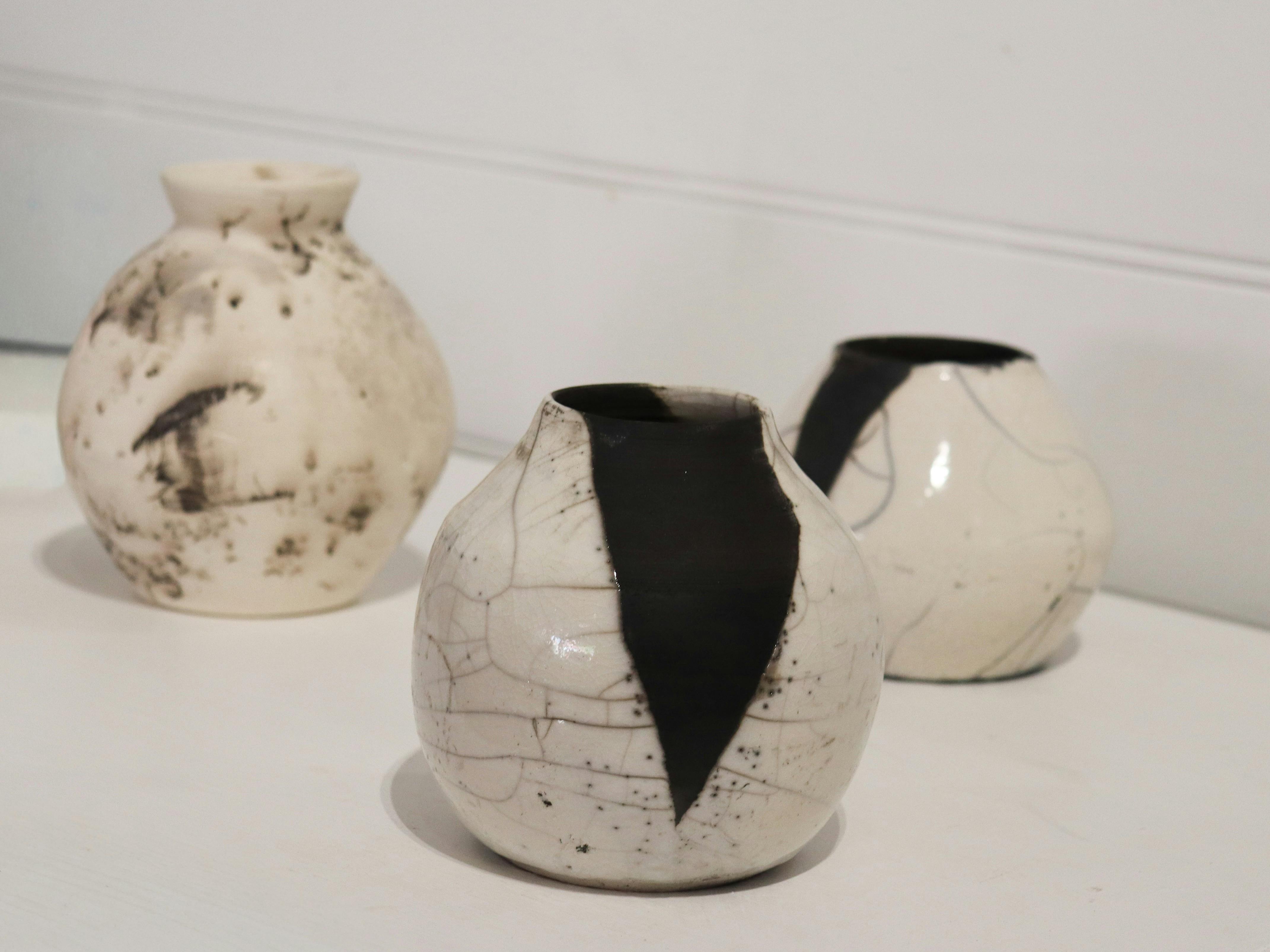 Wheel thrown Raku Fired Ceramic Vases as part of Buttlejorrk