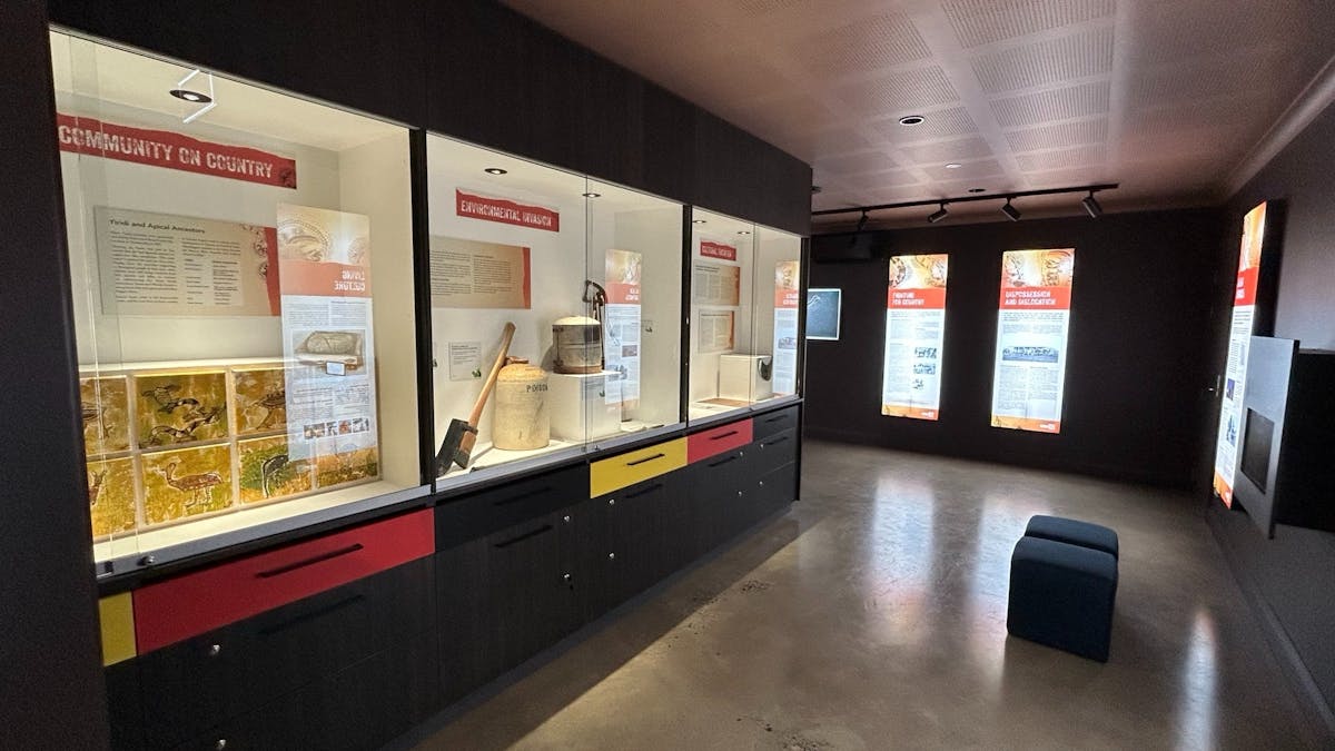 A modern interpretive centre showcasing many indigenous items  and stories of the past.