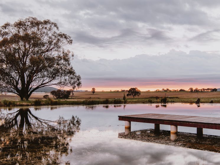 Sunset over the dam