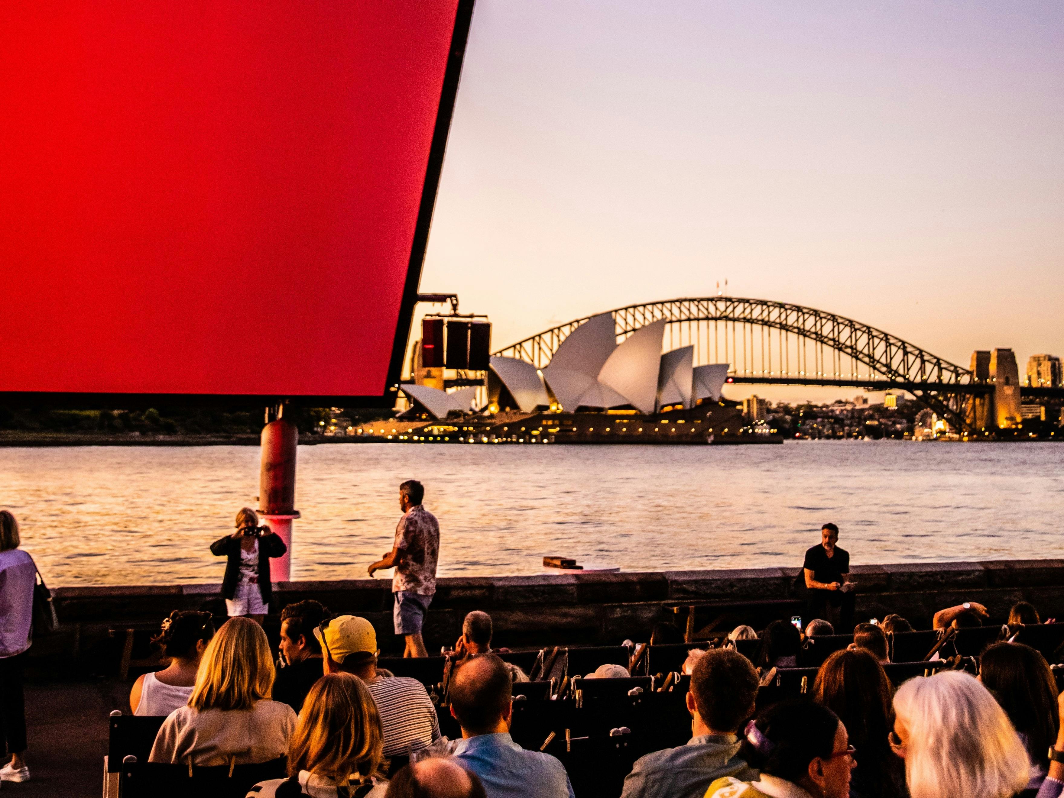 The big screen with the iconic backdrop