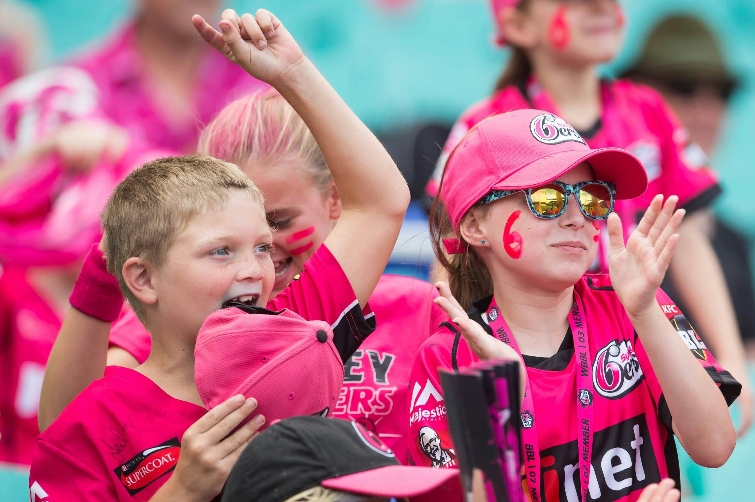 Sydney Sixers junior supporters