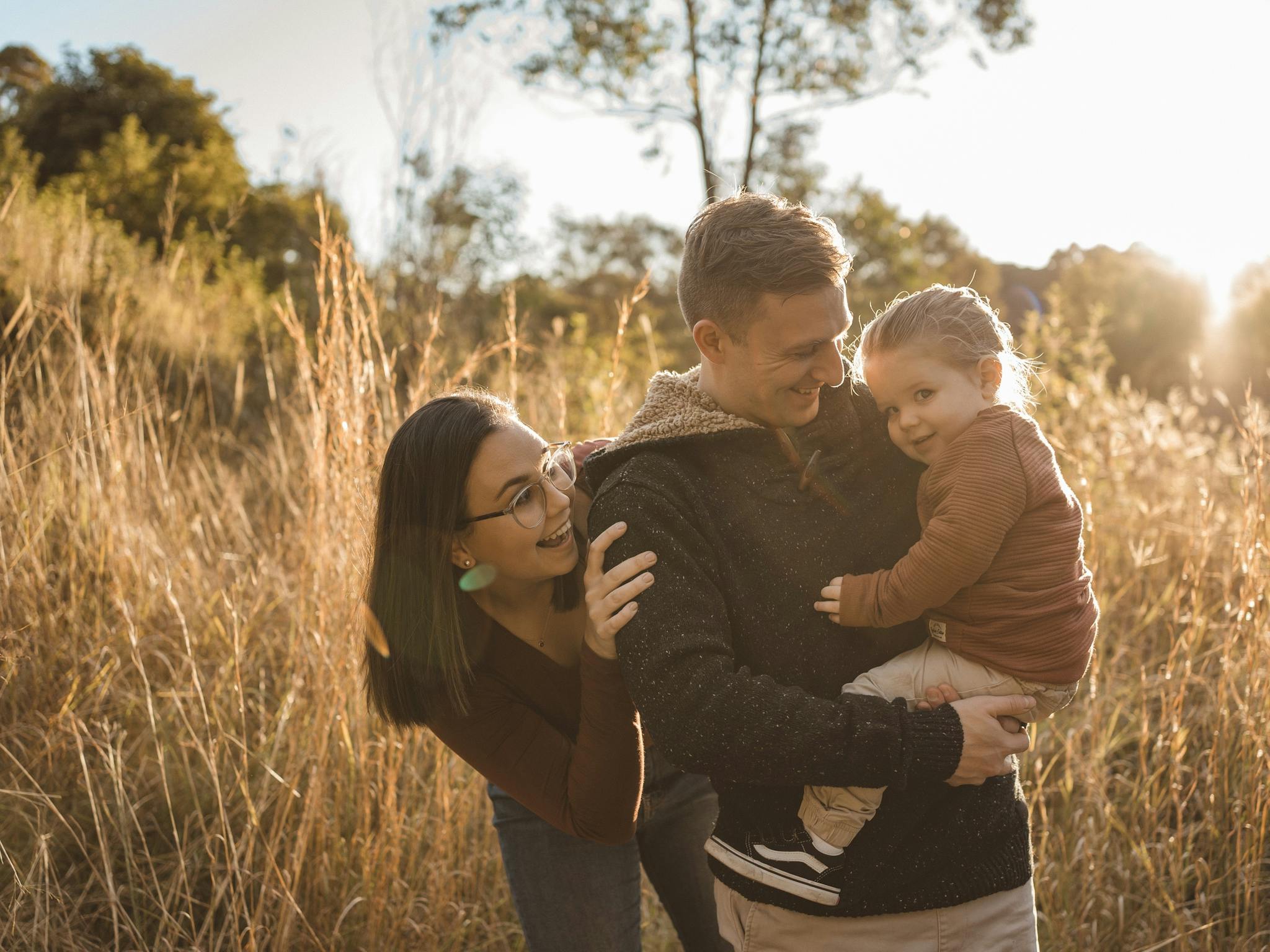 Family of 3 in bushland for Family session