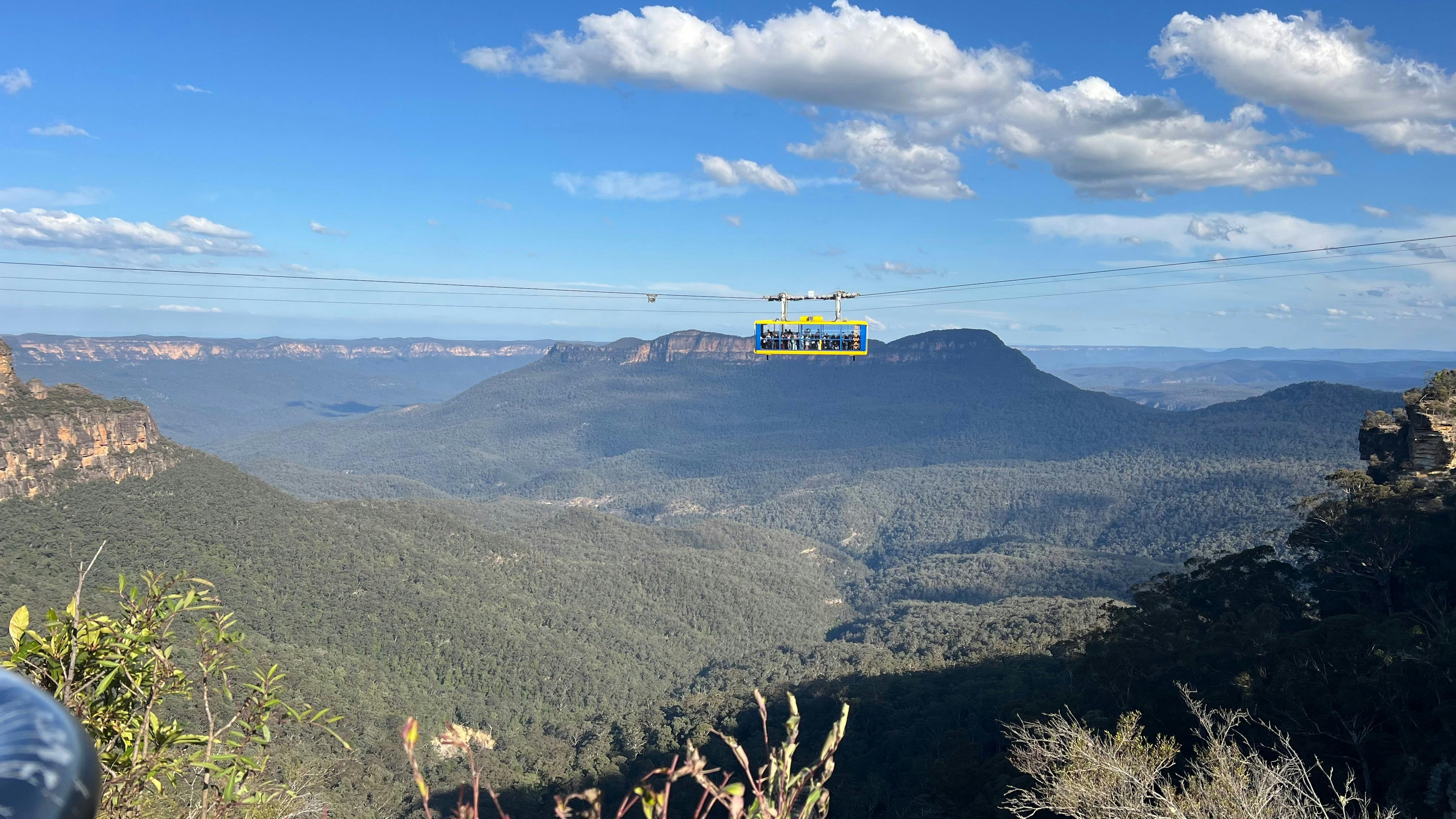 Skyway cablecar crossing the valley at Scenic World Blue Mountains