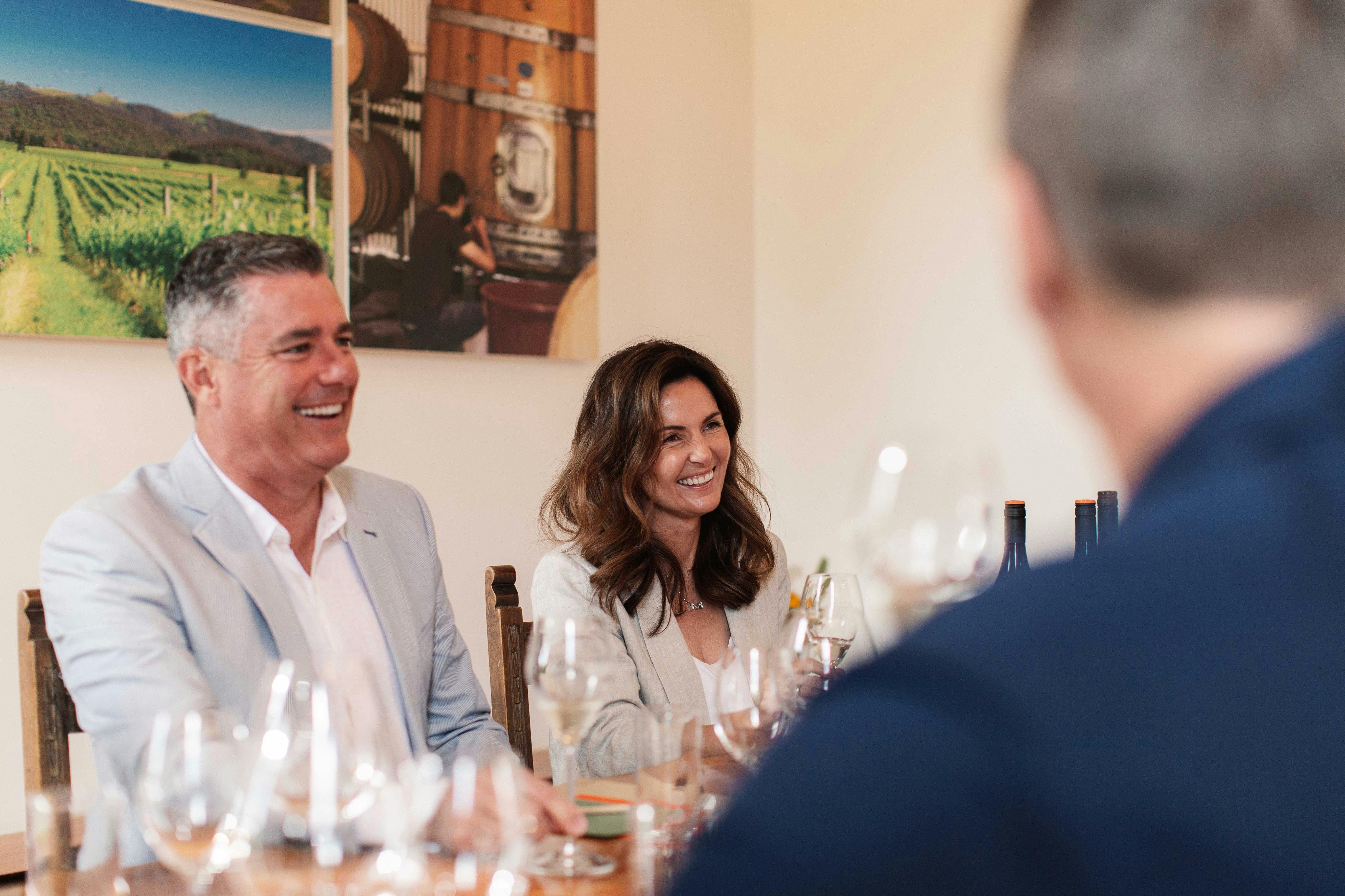 Wine tasting in kiln tasting space