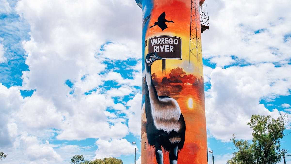 Stunning Augathella Water Tower Mural that represents the township