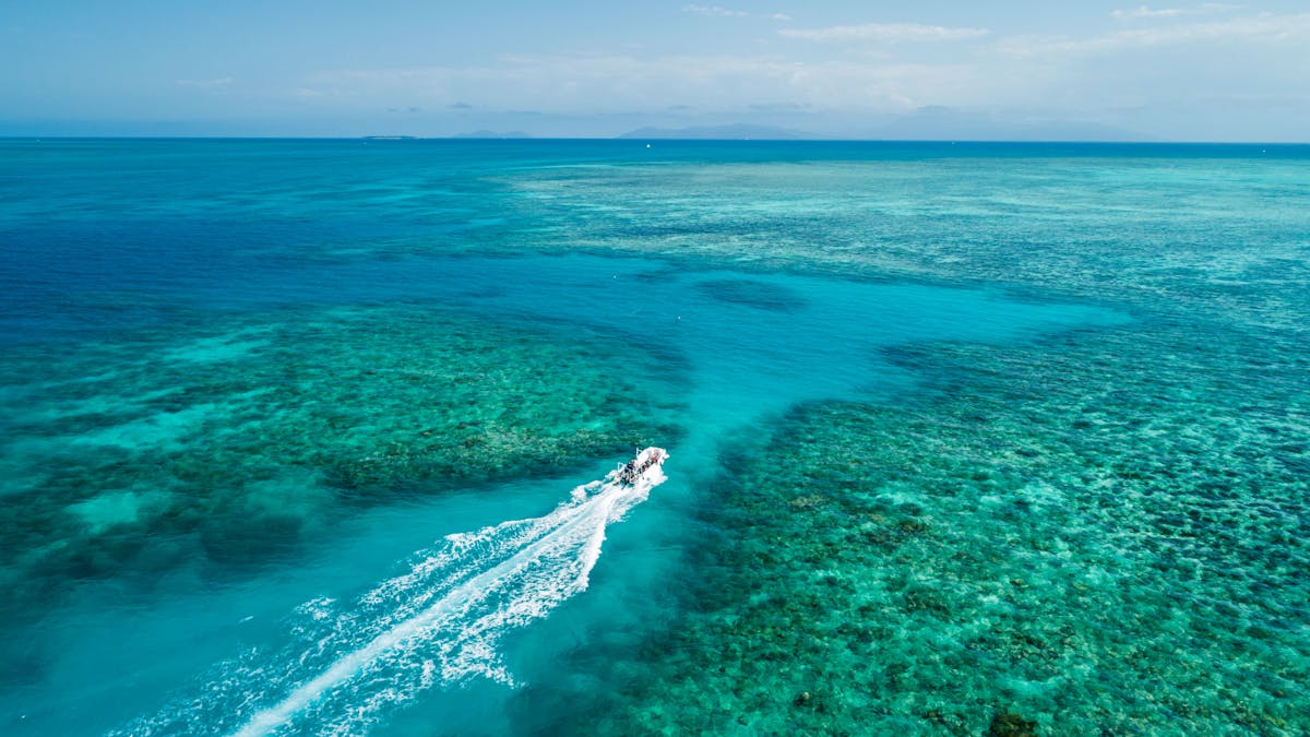 Tender to Ocean Freedom going to the start of the Adventure Drift Snorkel Tour