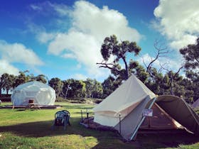 Glamping tent outside view