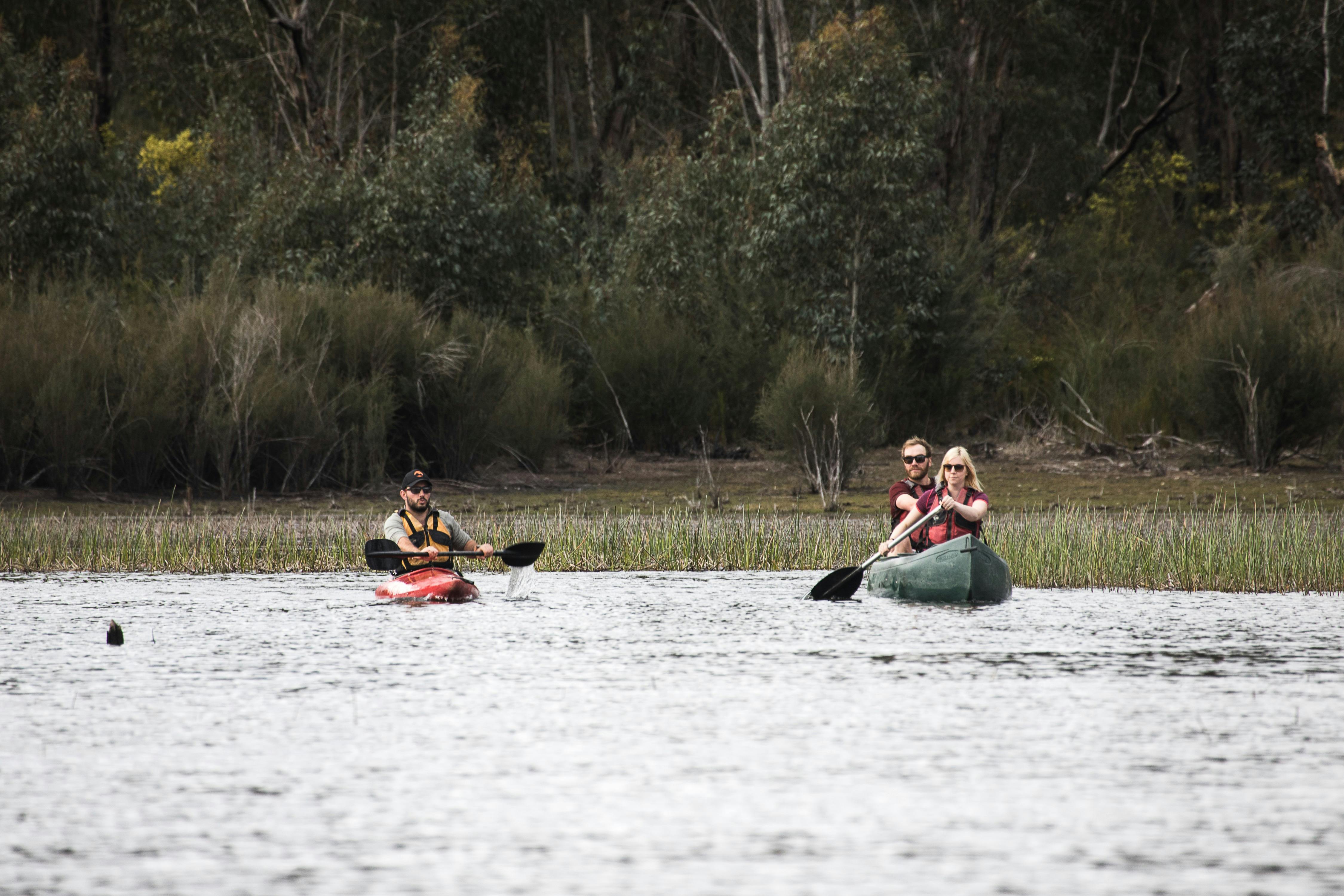 Canoeing on a lake in the Grampians