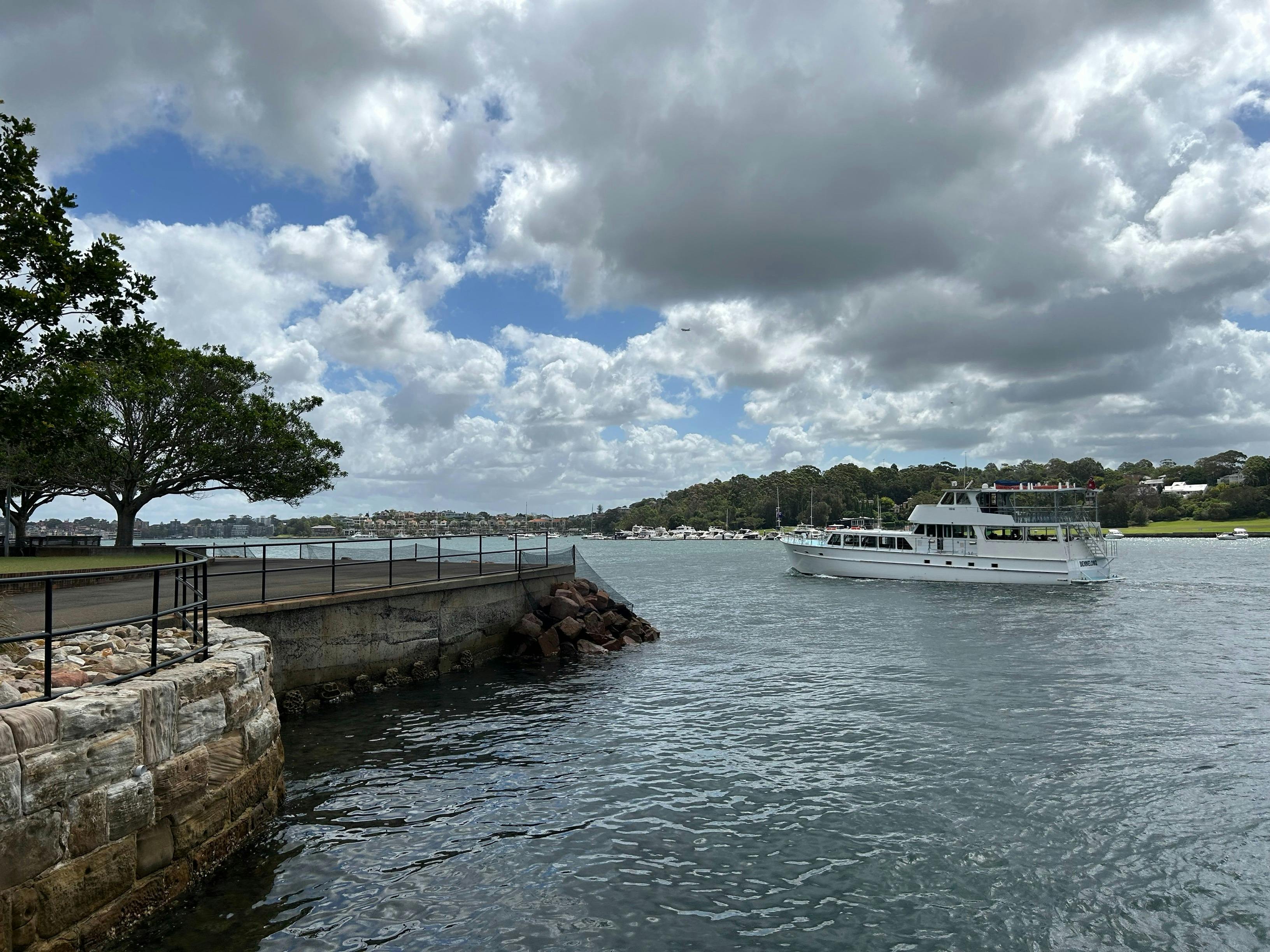 MV Bennelong cruising around Cockatoo Island
