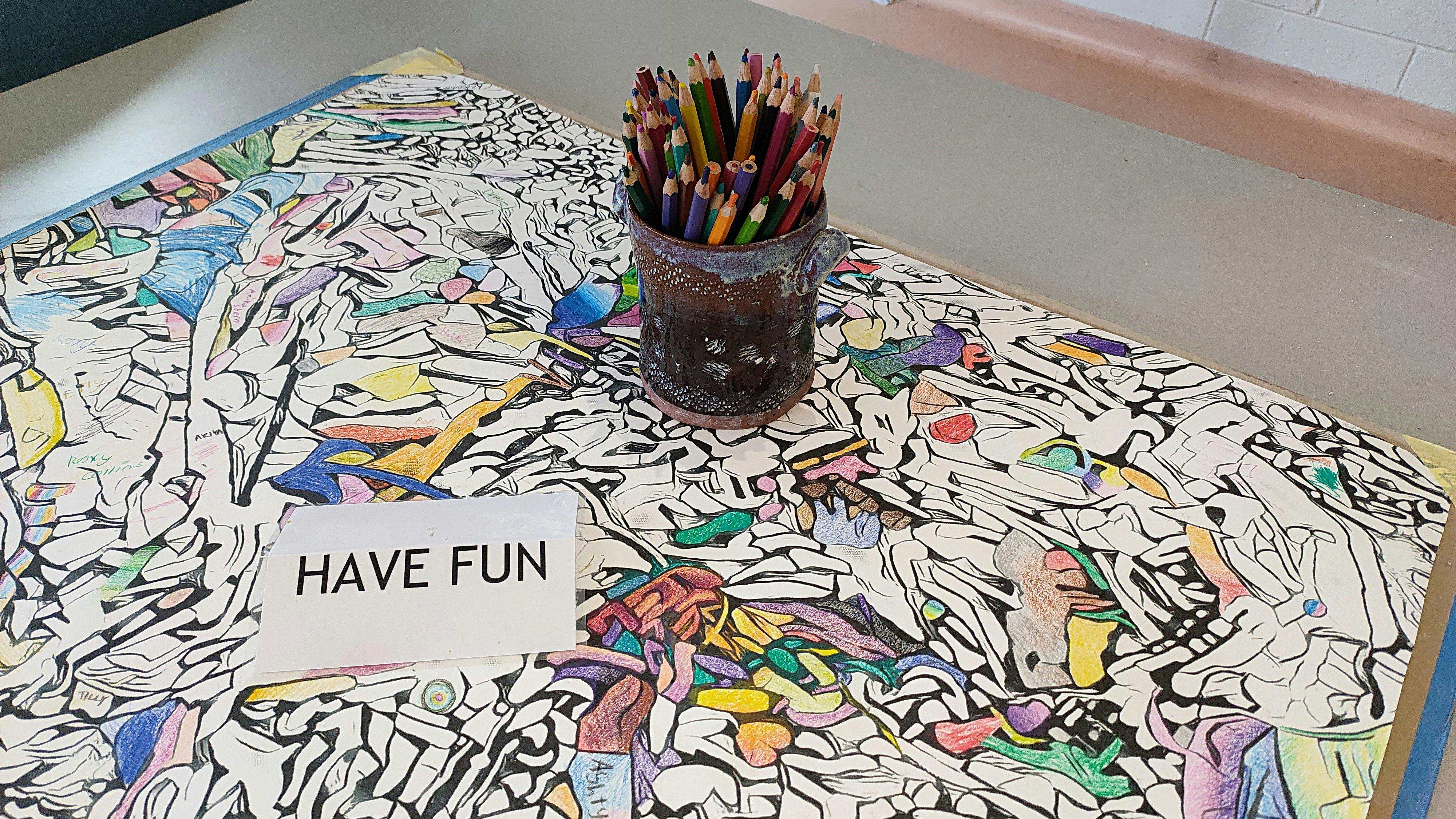 pencils, colour in, entertain children, drawing, activity