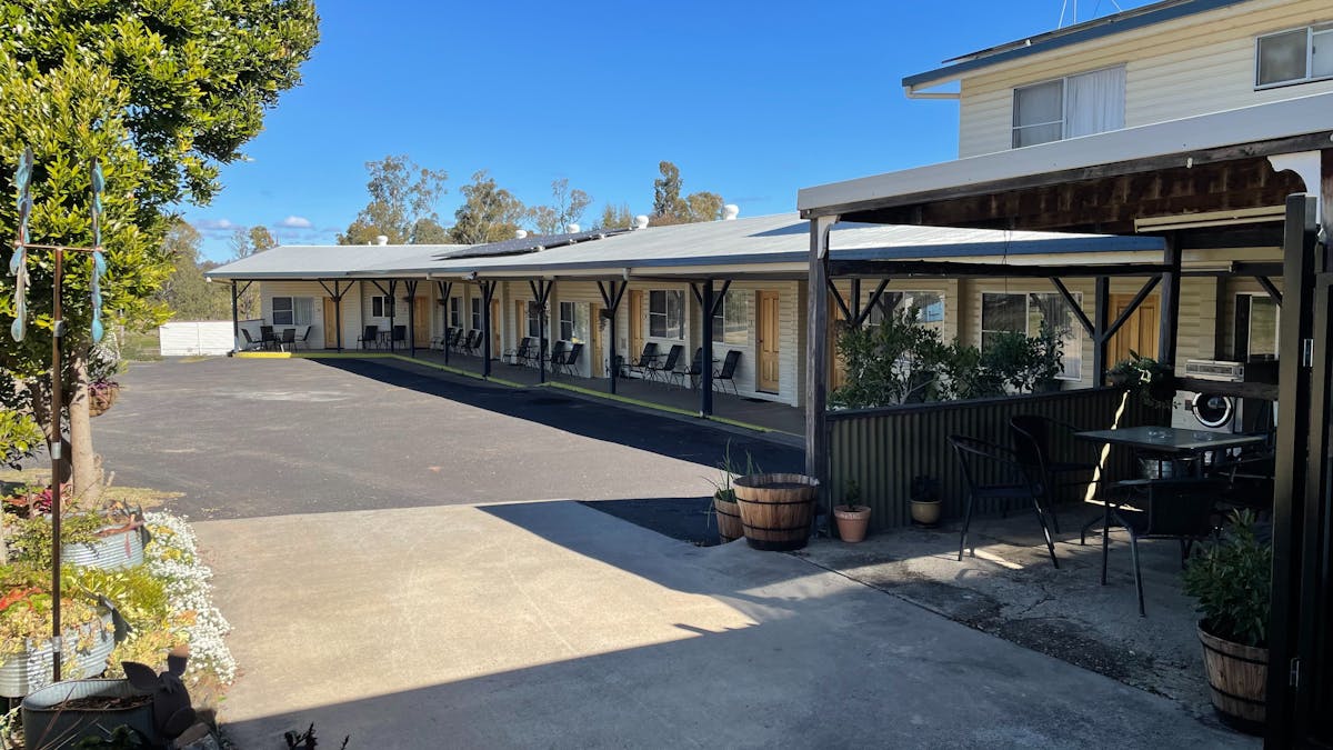 View of parking area outside rooms