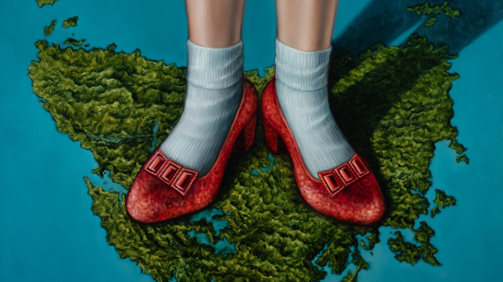 Detail: No Place Like Home (Lutruwita/Tasmania) 2025-2026, oil on linen, 137 x 137 cm