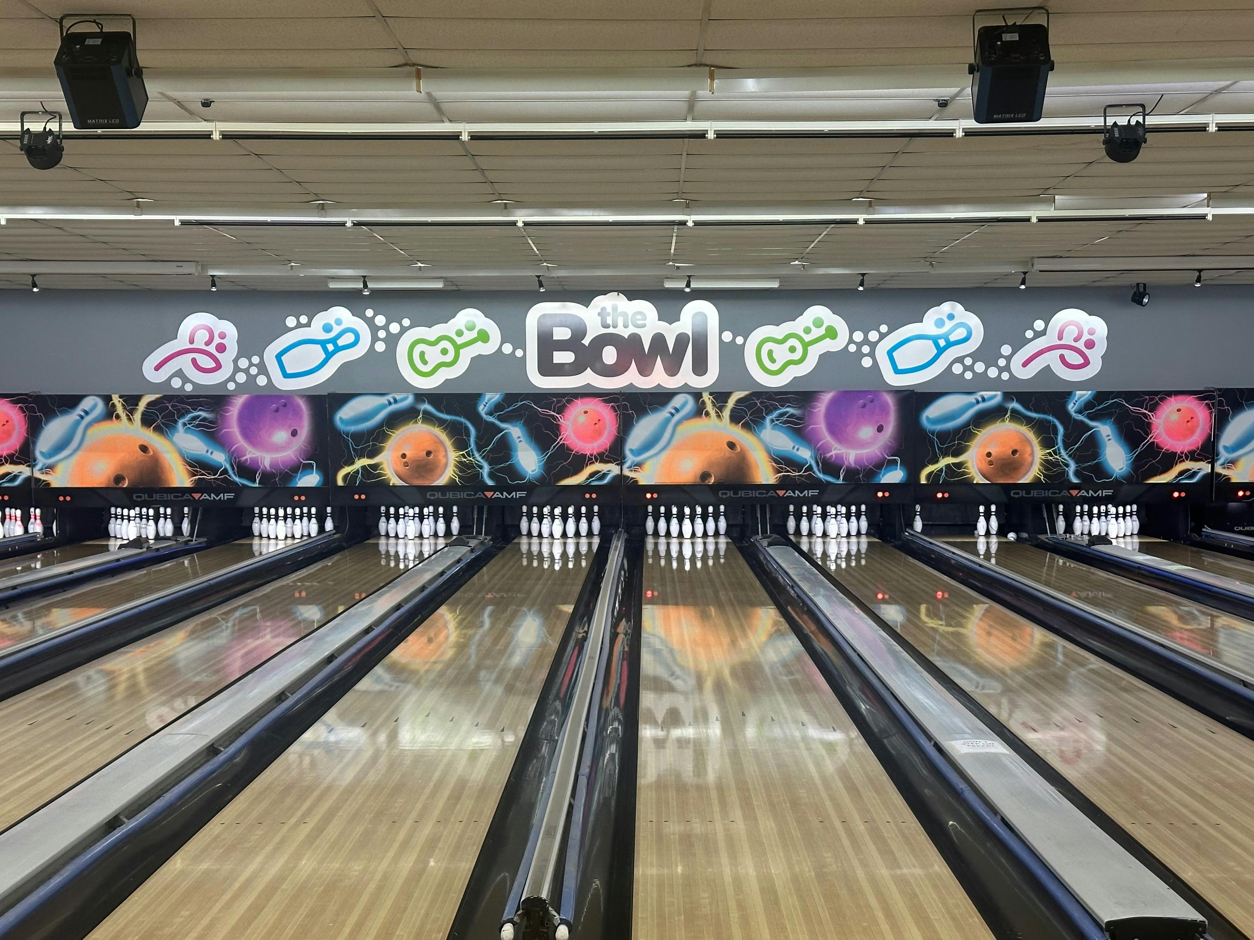 A photo of our lanes. Ten Pin Bowling is a great activity for people of all ages.