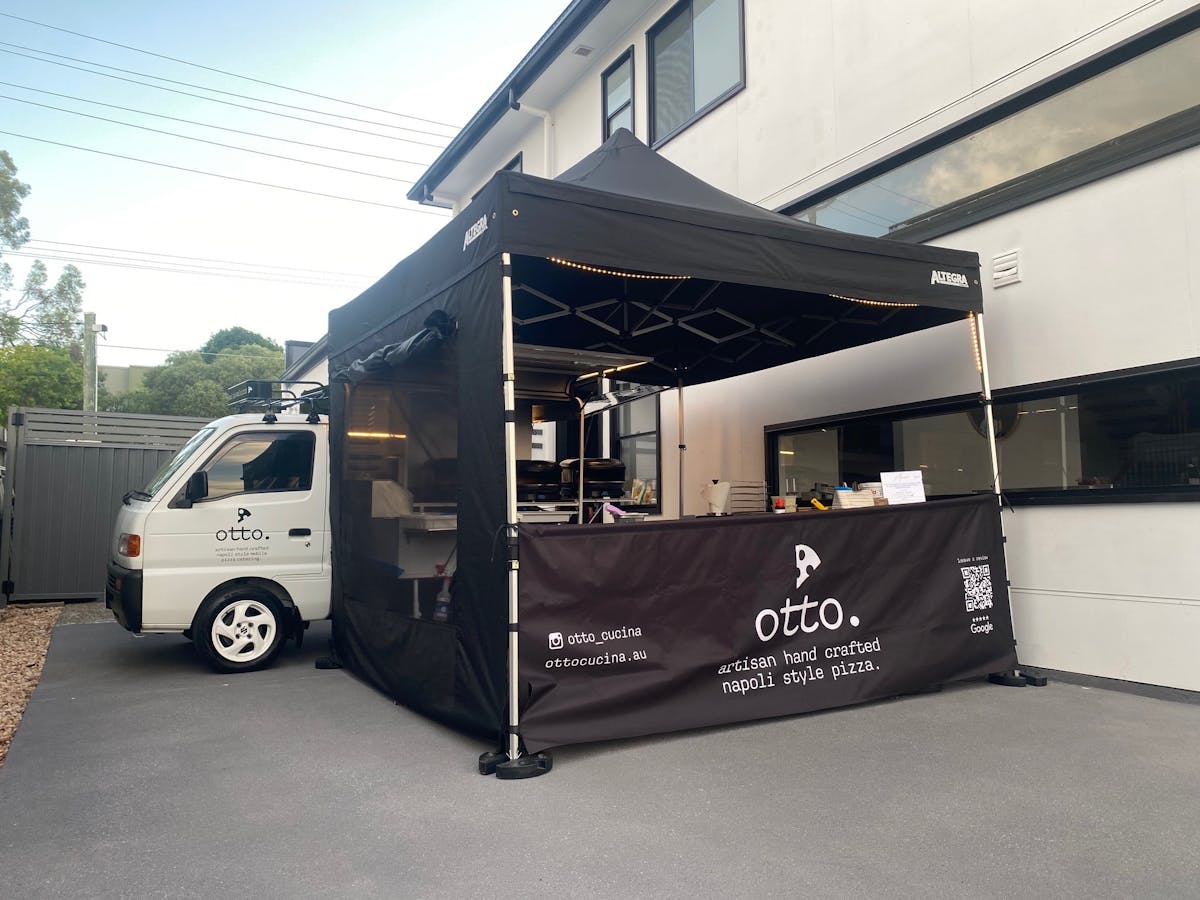 Gazebo and mobile pizza truck