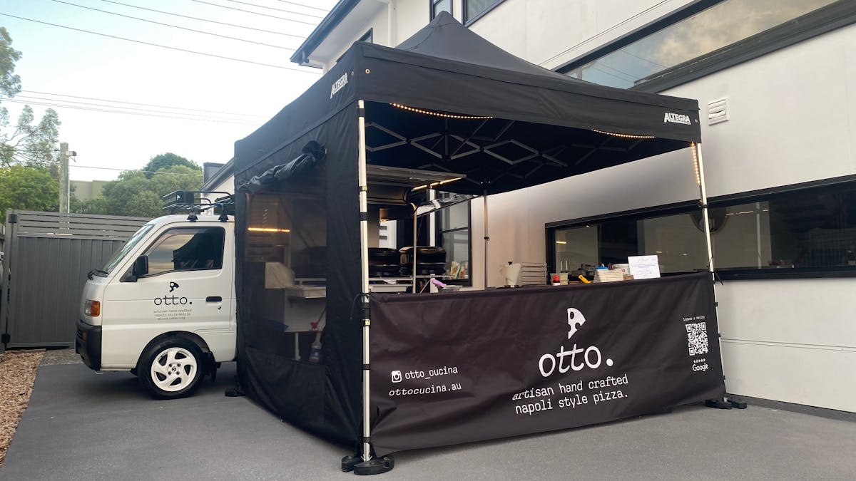 Gazebo and mobile pizza truck