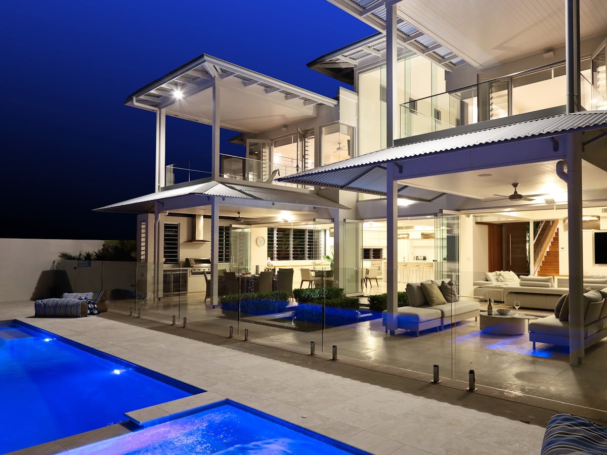Multiple living and dining areas with generous seating