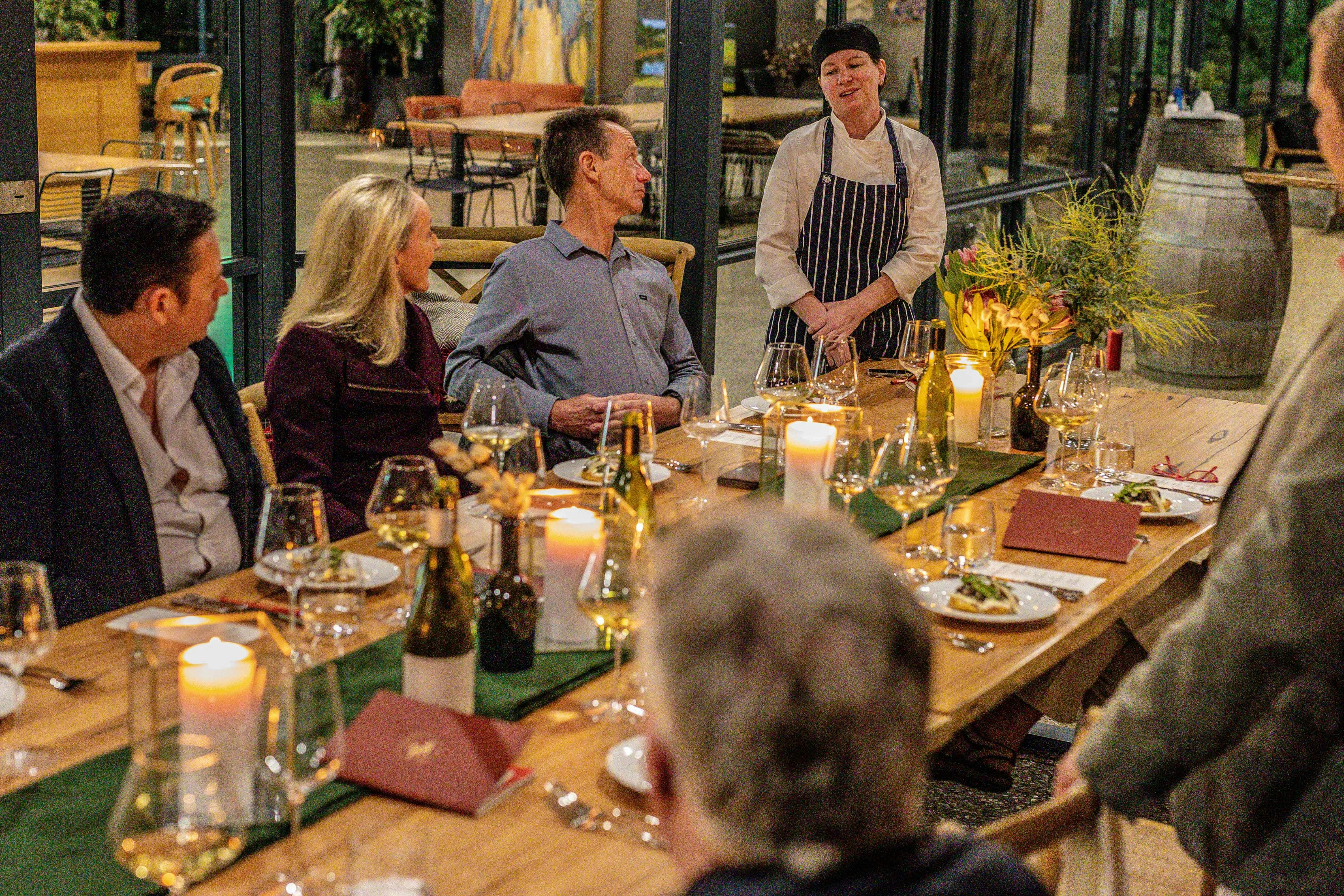 Chef explaing the feast to be served