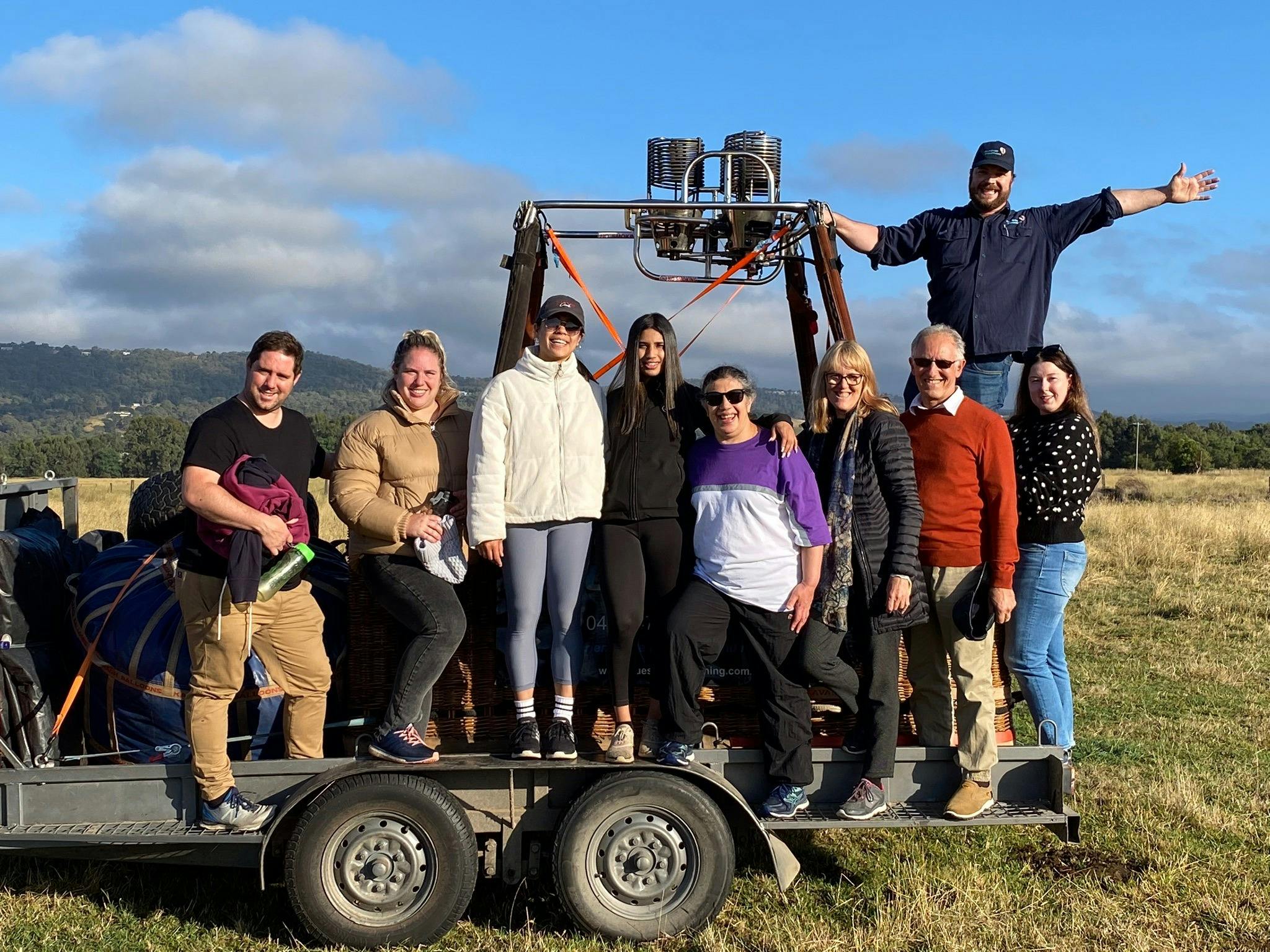 비행 후 행복한 사진!