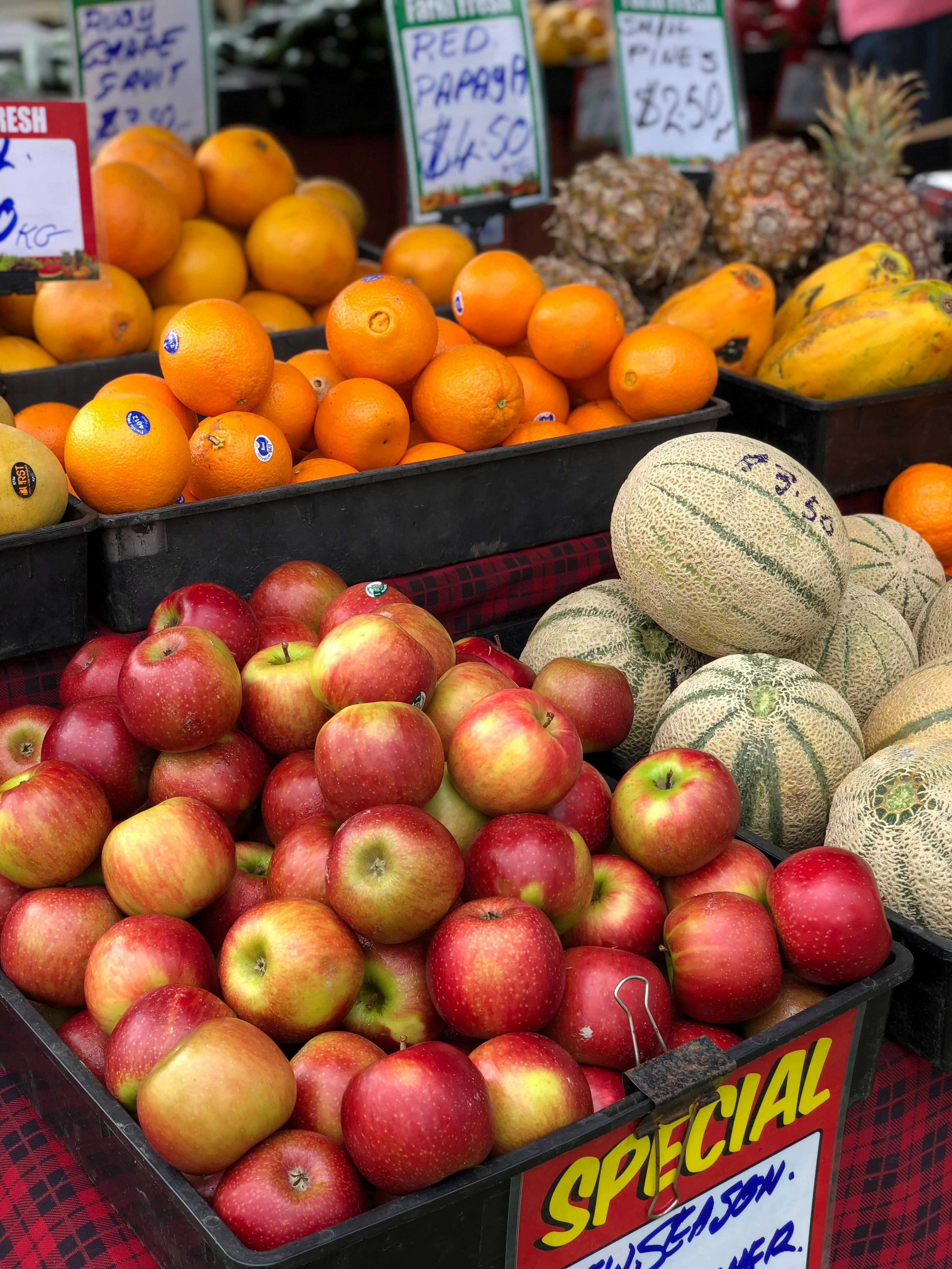 Apples oranges and rockmelons