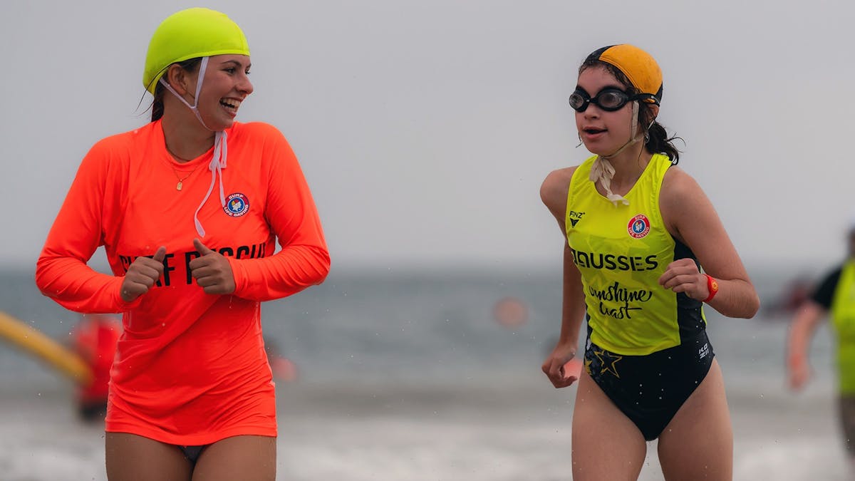 A member from Alexandra Headland SLSC competes at the Aussies Adaptive Competition