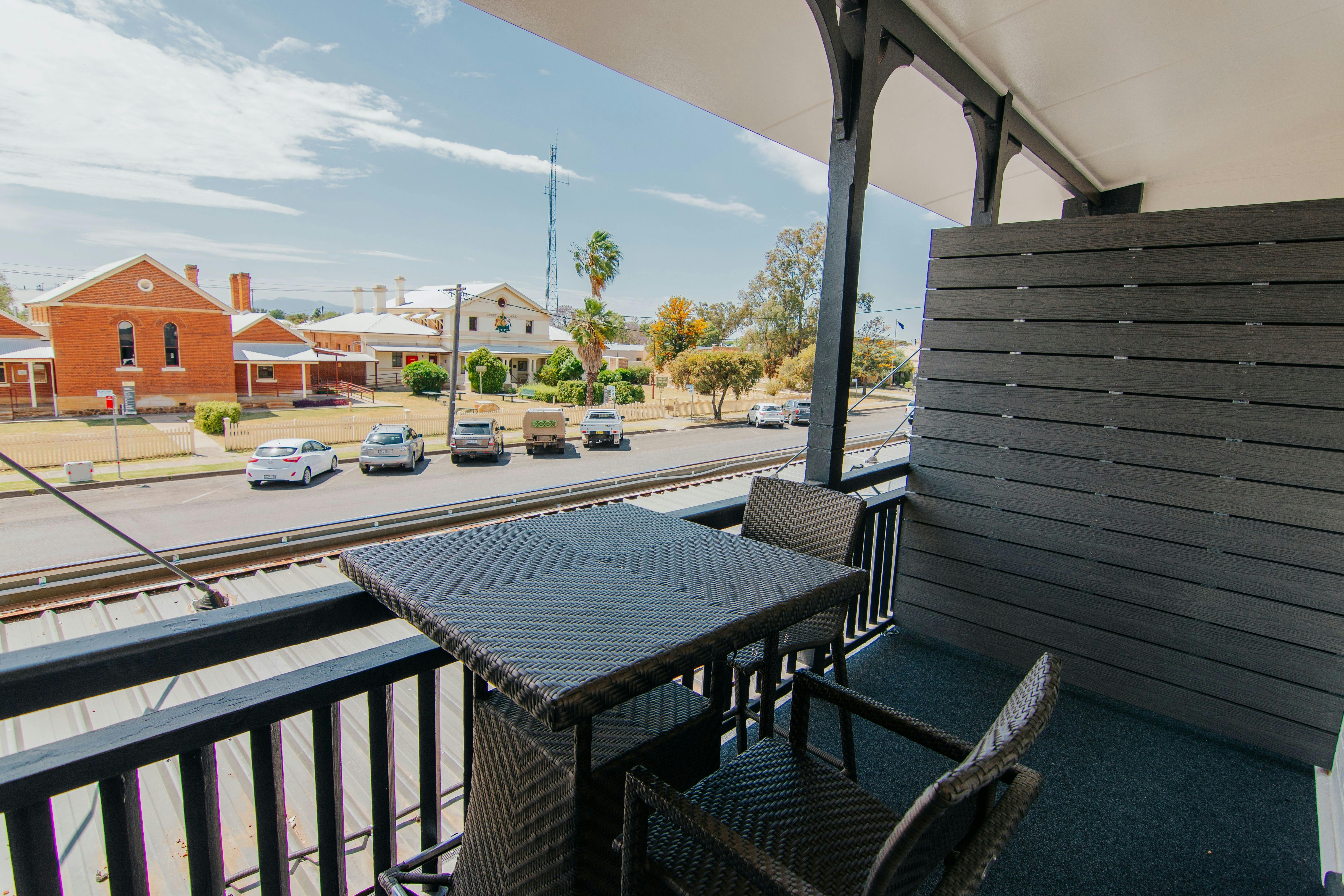 Balcony looking out onto street
