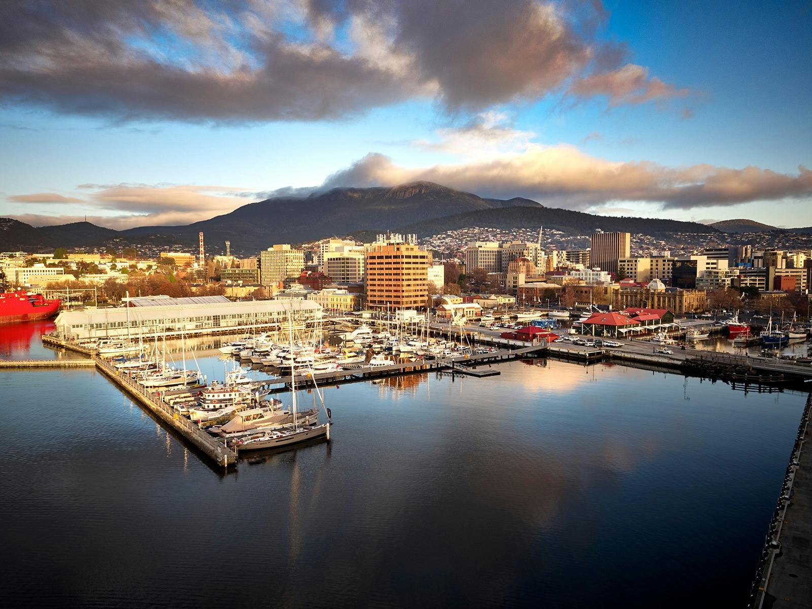 Drone shot of Hobart Harbour