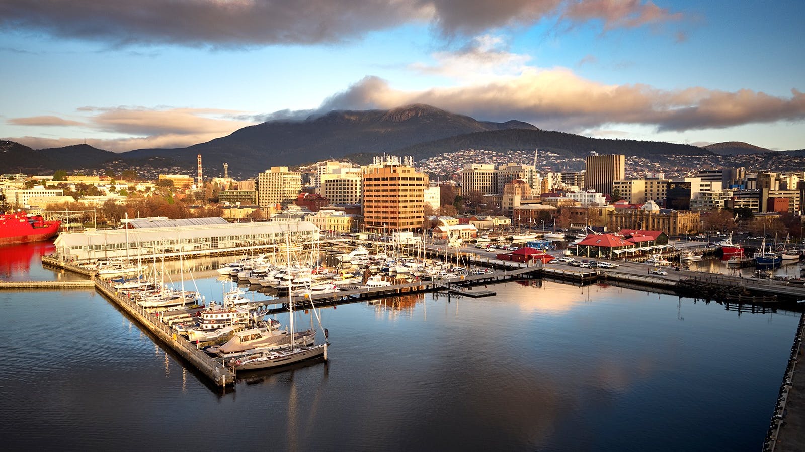 Drone shot of Hobart Harbour