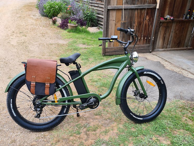 Some of the bikes include a sadle bag to carry your bottles of wine and produce