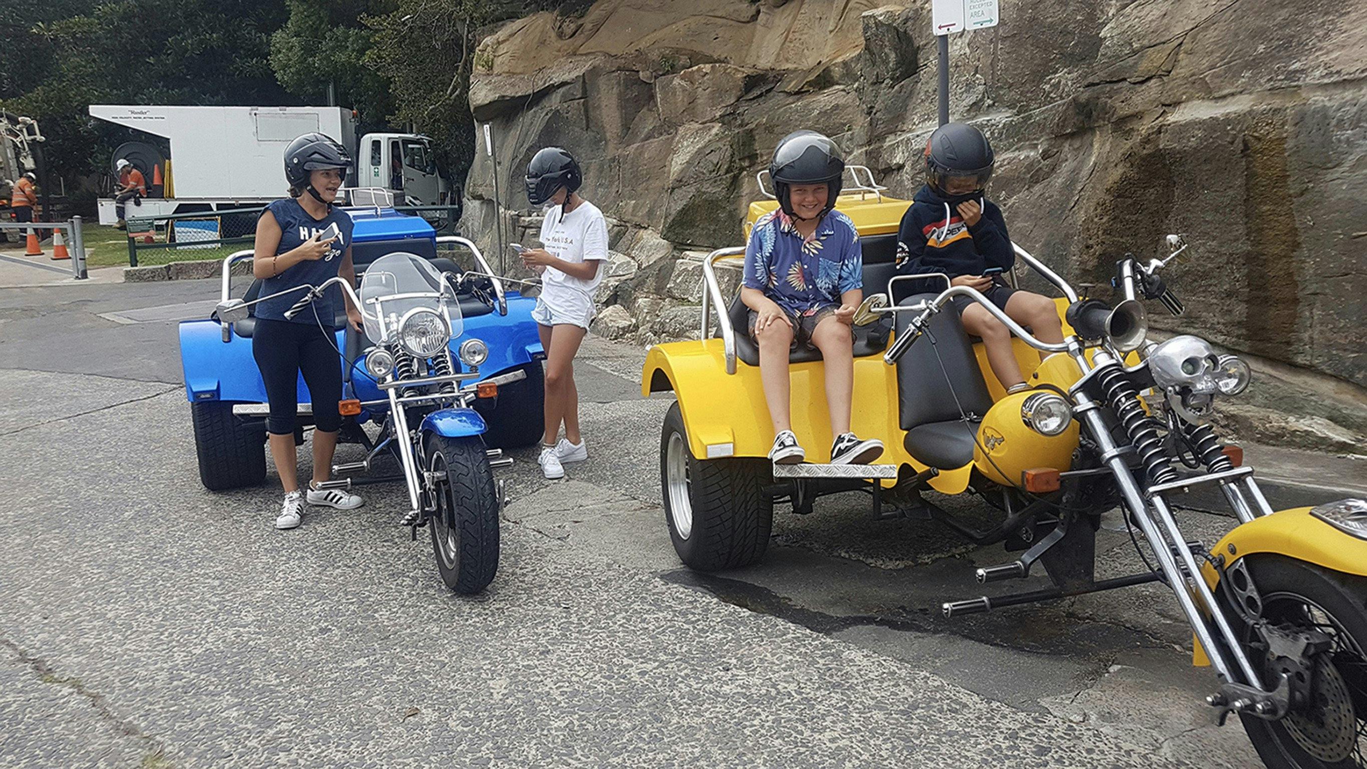 A family birthday trike ride is so much fun. Adults and children love the adventure.