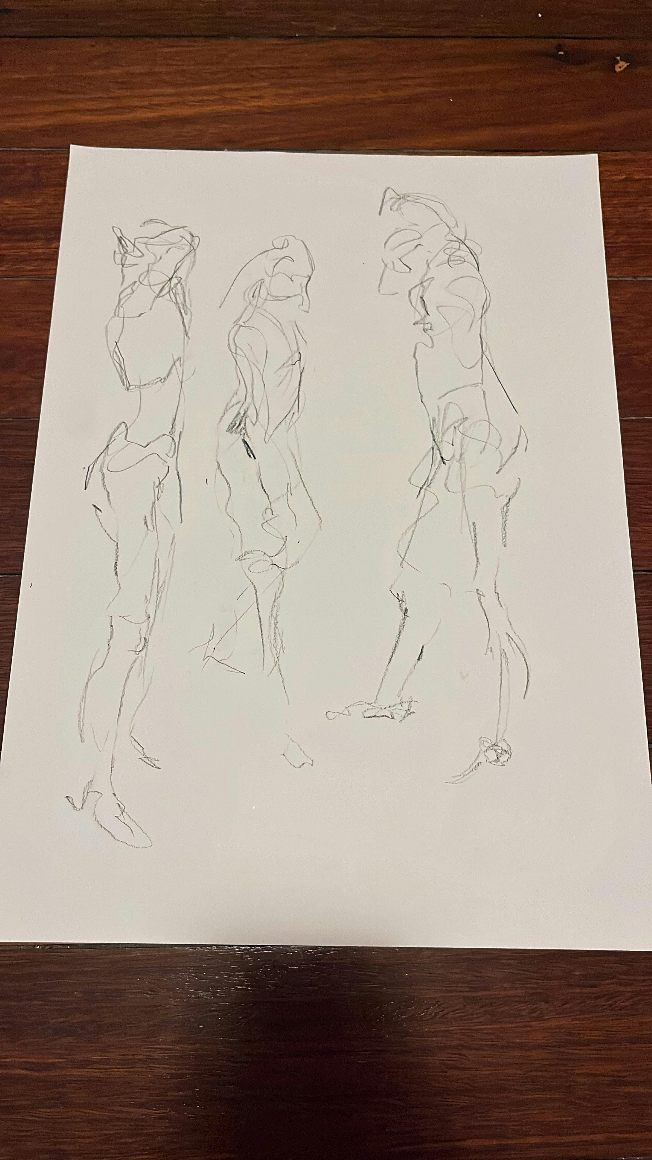 drawing in lead penicl of a life model