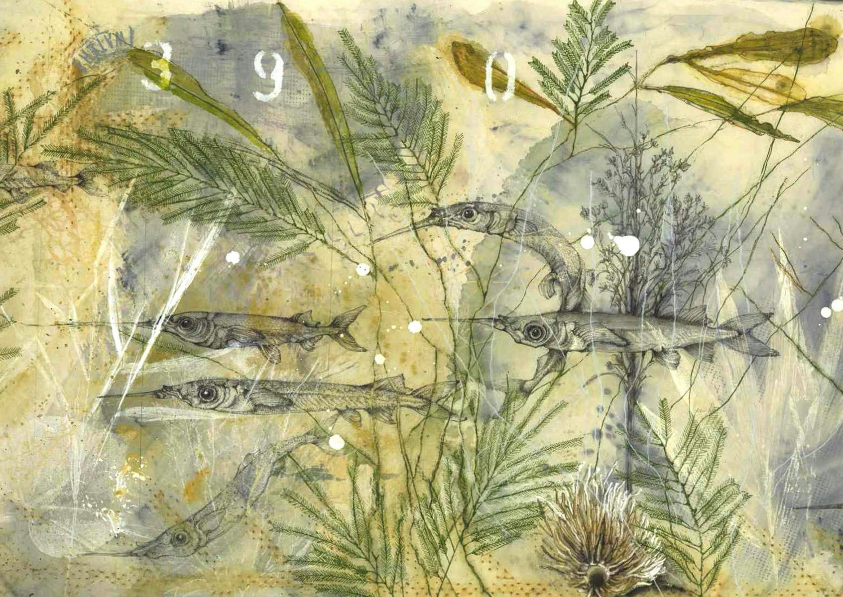 Garfish by Elisabeth Scott, mixed media