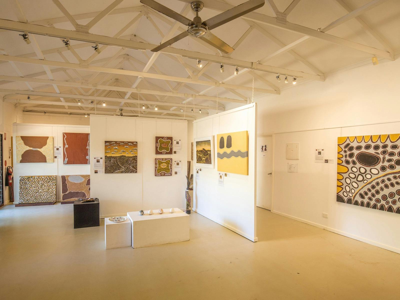 Interior view of gallery at Waringarri Aboriginal Arts
