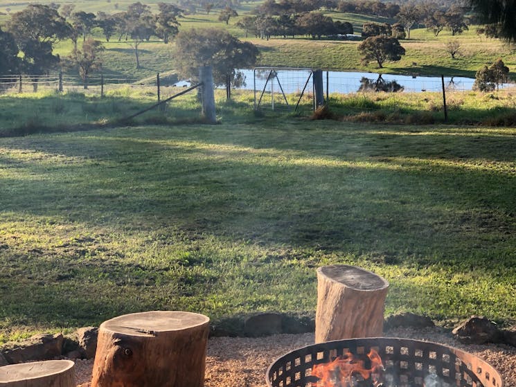 Firepit with rural views available for use April-September