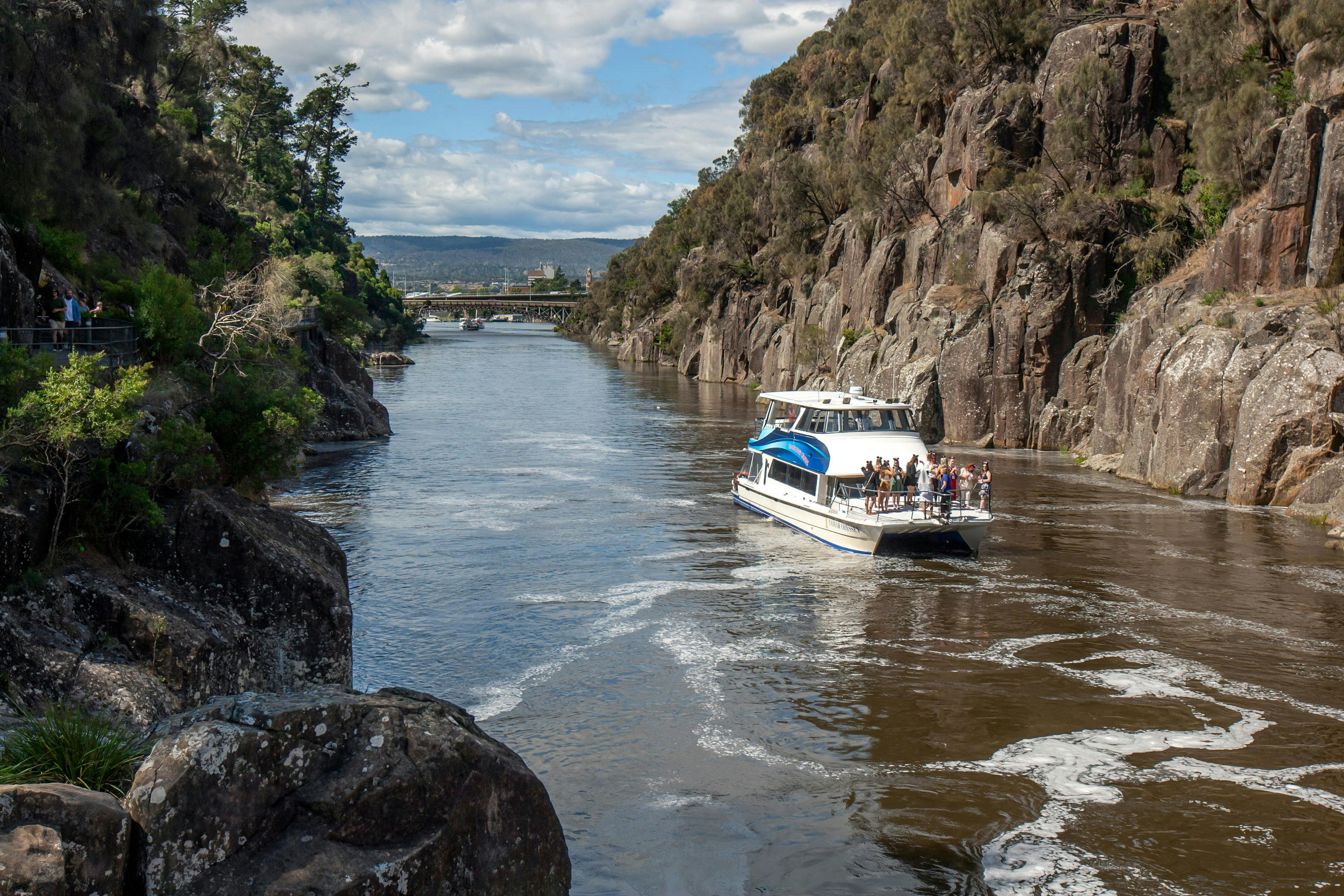 Tamar River Cruises sailing into the Cataract Gorge