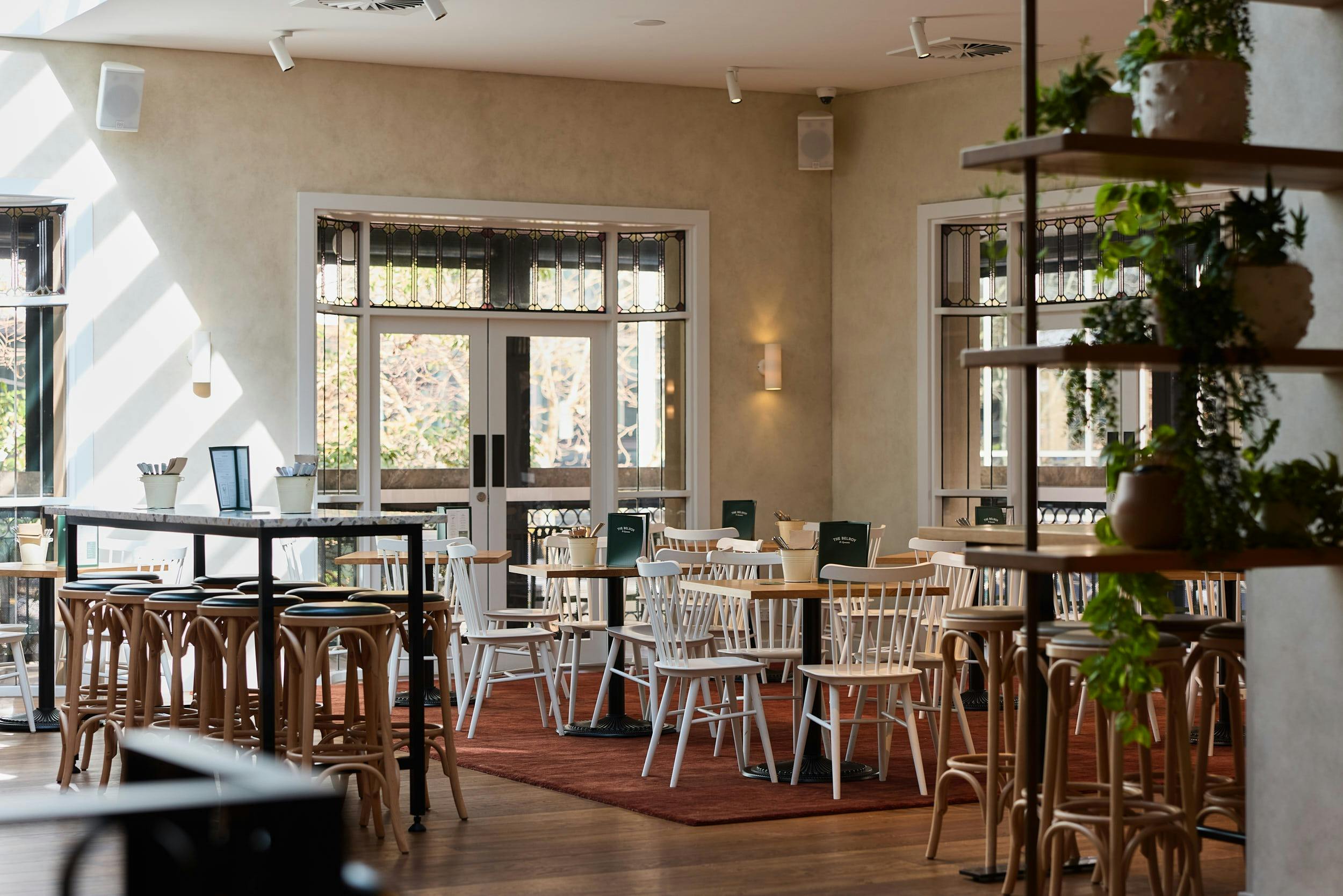 The Belroy Hotel Terrace Bar and Bistro seating area.
