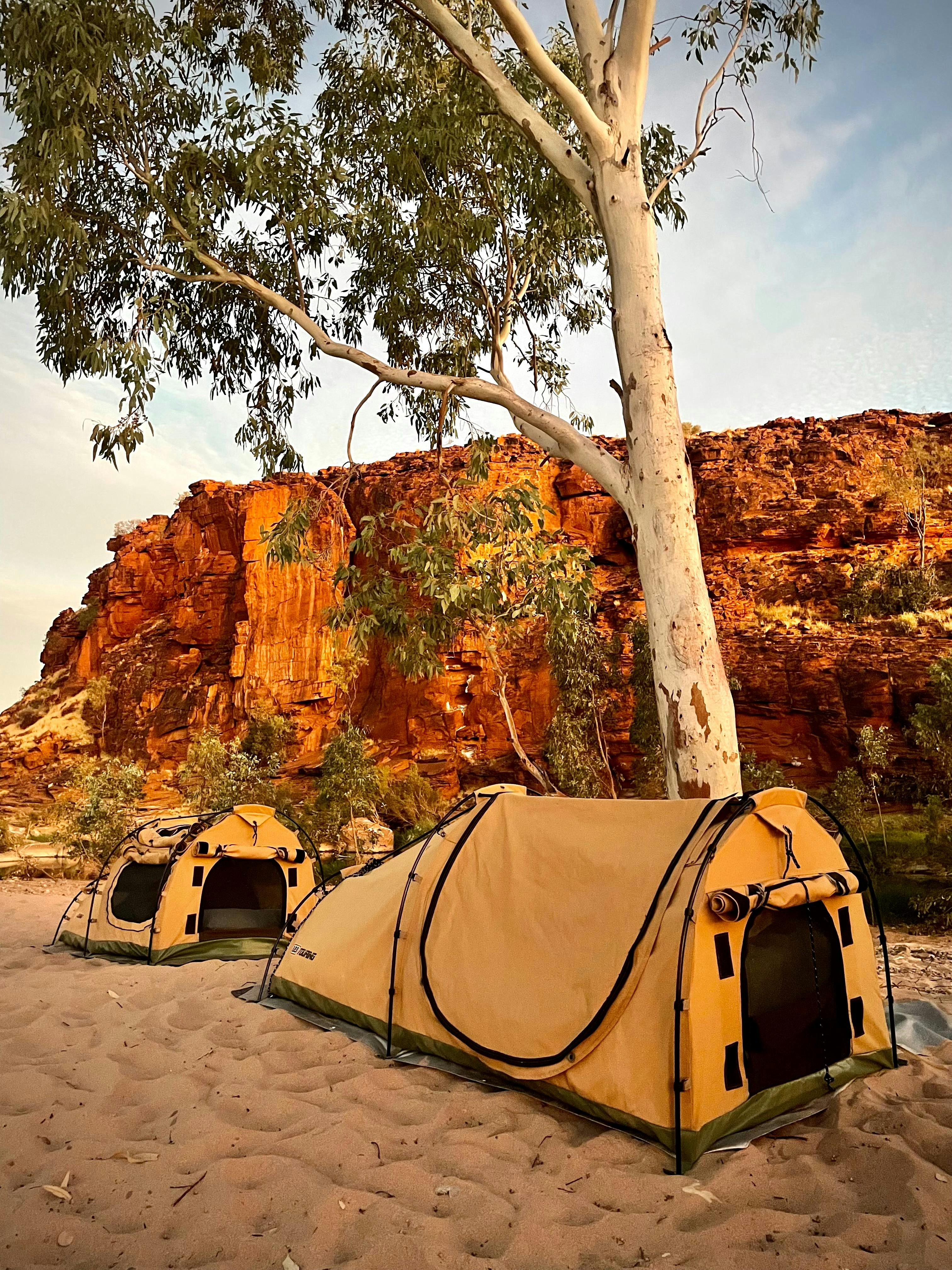 Swag at Junction Waterhole, Finke River